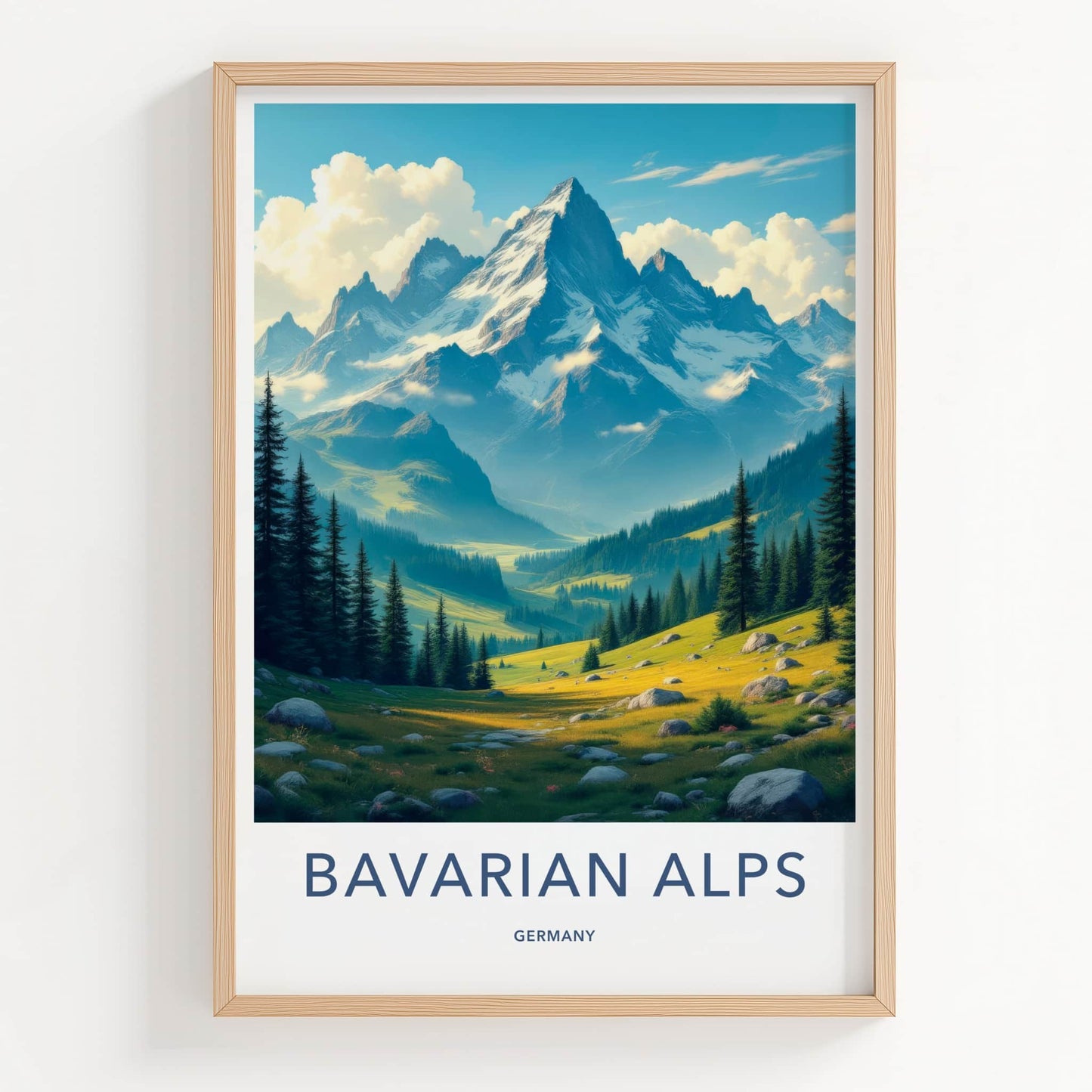 Bavarian Alps Poster - Germany Wall Art - Majestic Mountain Valley Home Decor