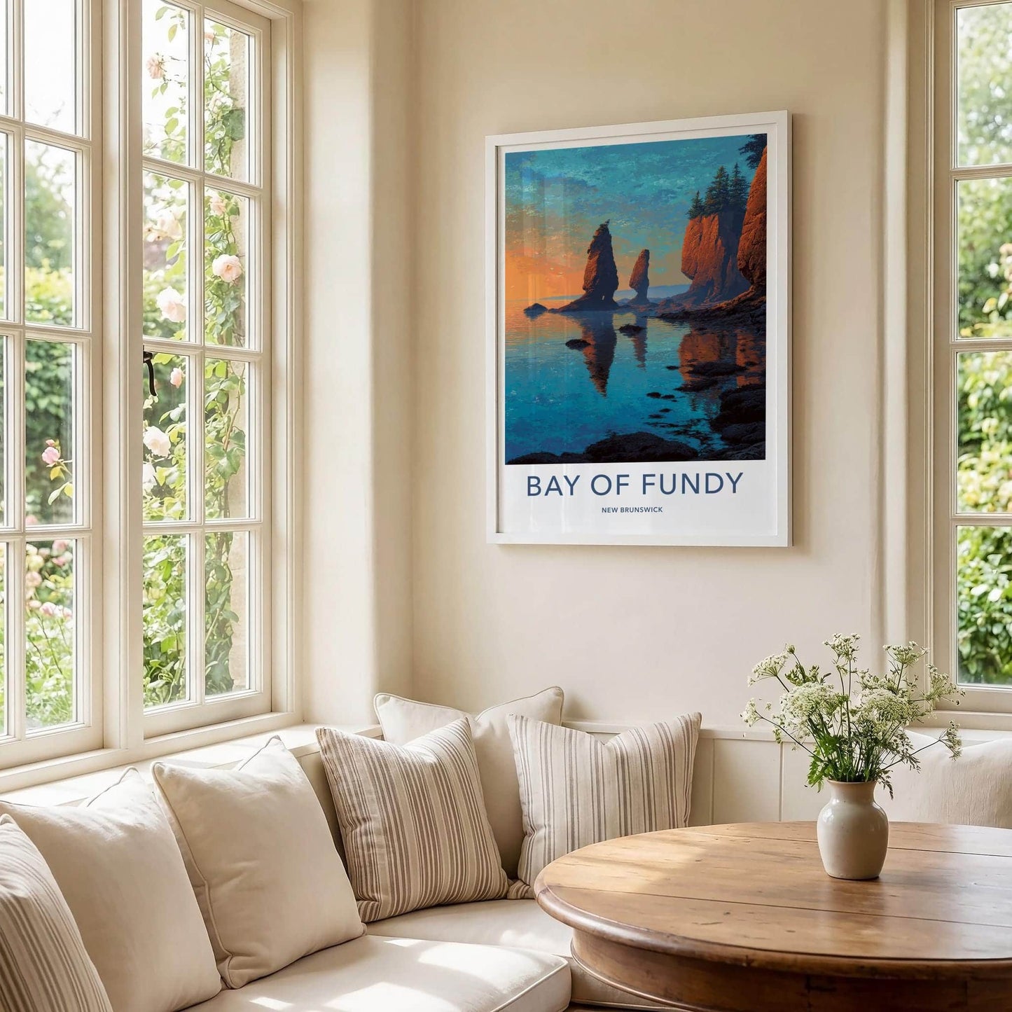 Bay of Fundy Poster - Canada Scenic Art - orange sky stacks Home Decor