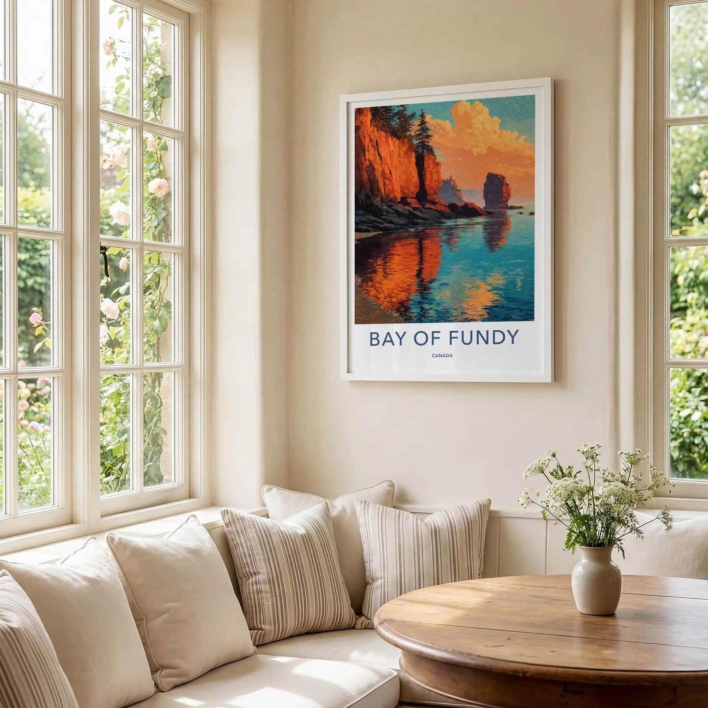 Bay Of Fundy Poster - Canada Travel Art - Orange Cliffs Bay Wall Decor