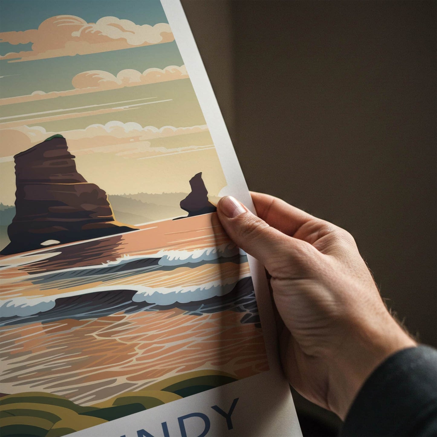 Bay Of Fundy Poster - Canada Travel Art - Rugged Beach Cliffs Wall Decor