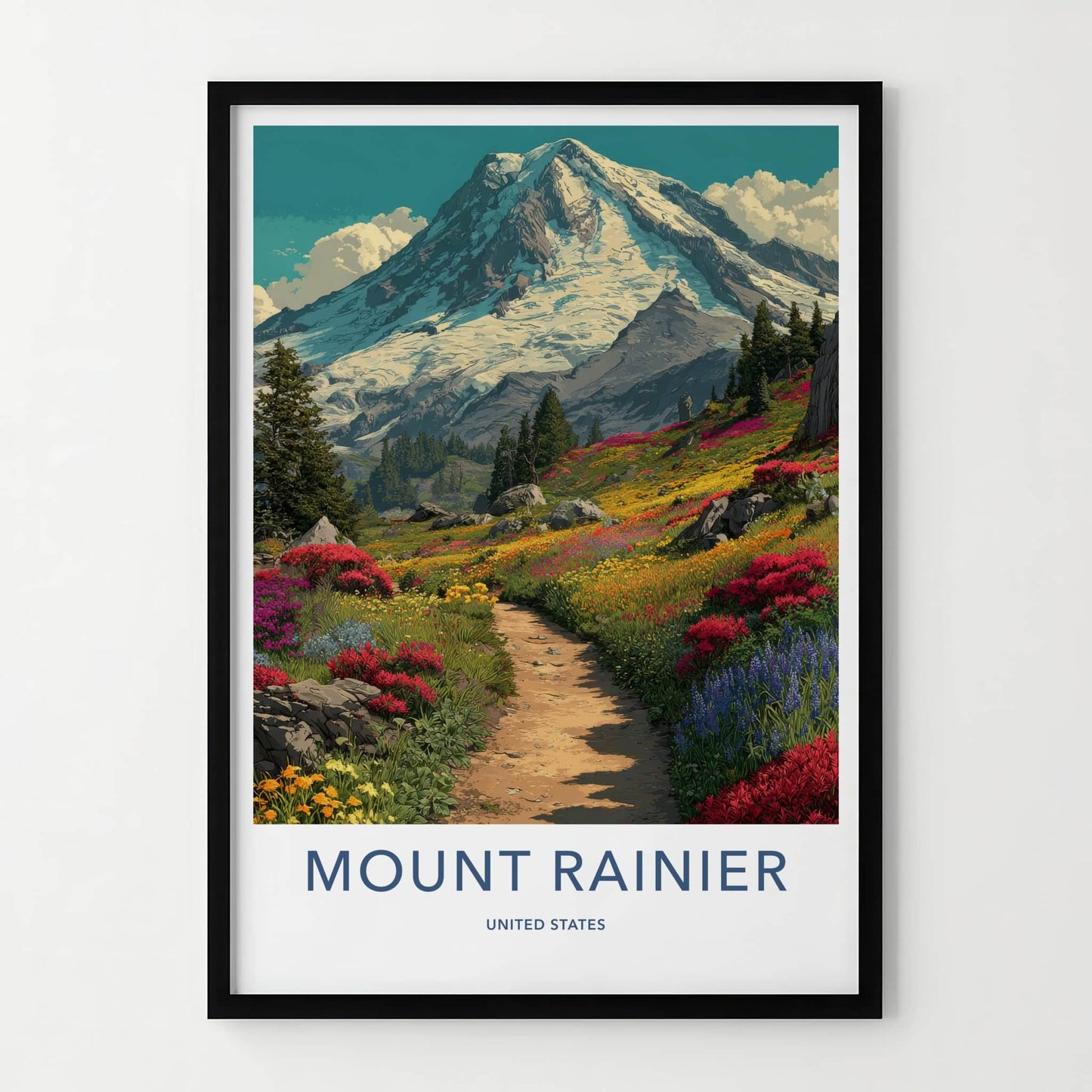 Mount Rainier Poster - Washington Travel Art