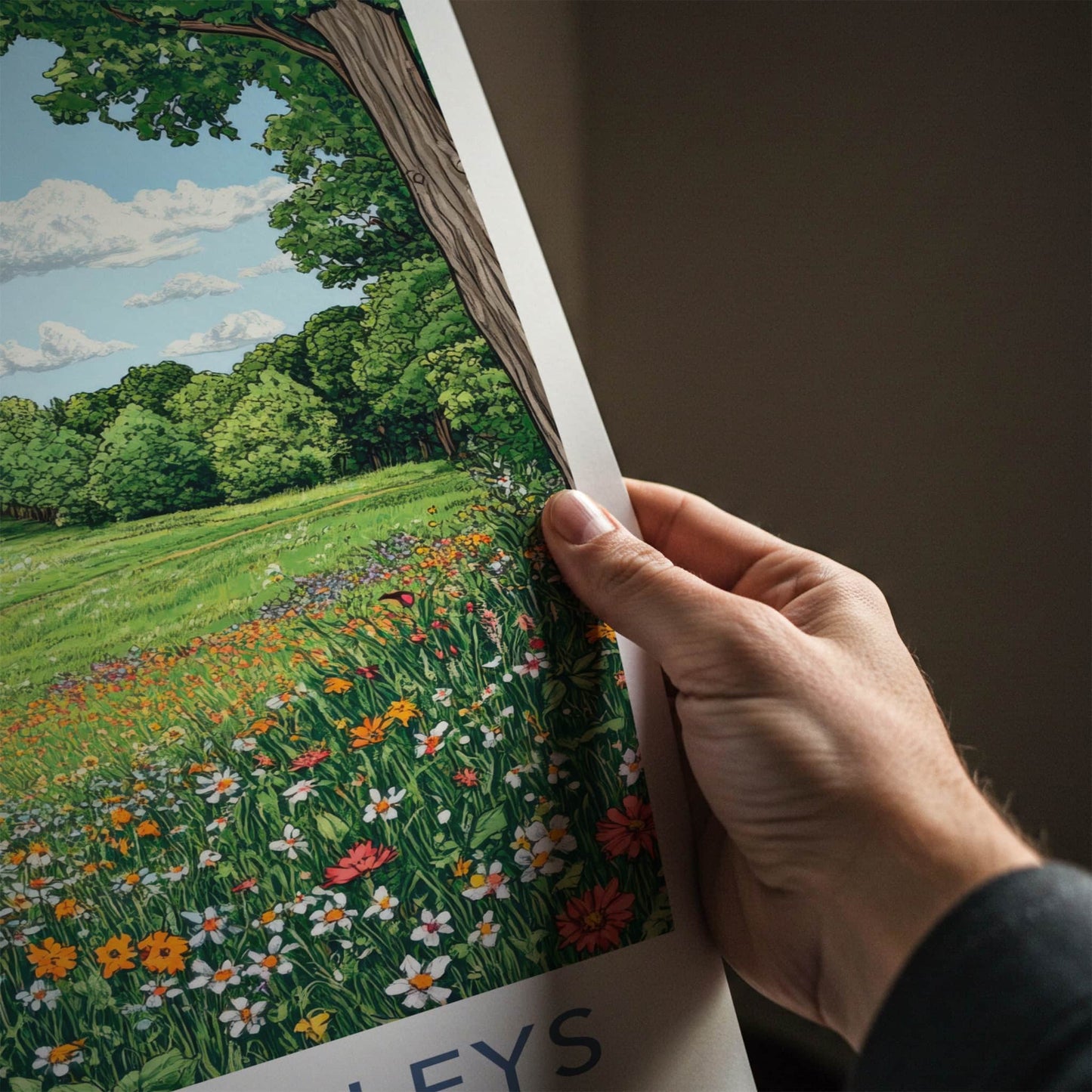 Beaumont Leys Poster - England Travel Art - Green Valley Flowers Home Decor