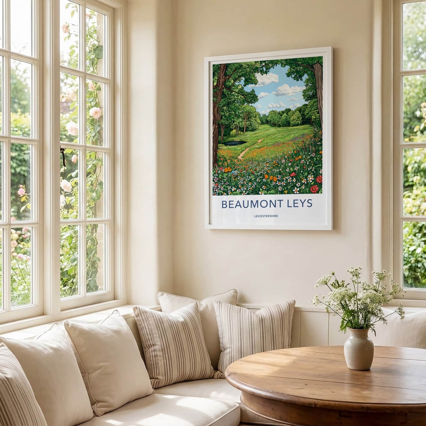 Beaumont Leys Poster - England Travel Art - Green Valley Flowers Home Decor