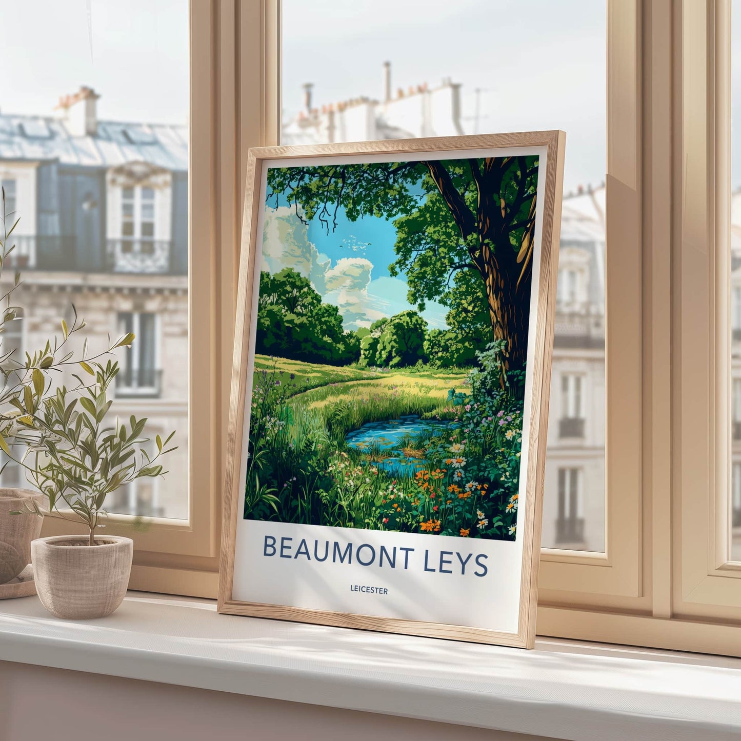 Beaumont Leys Poster - United Kingdom Wall Art - Lush Pond Scene Home Decor