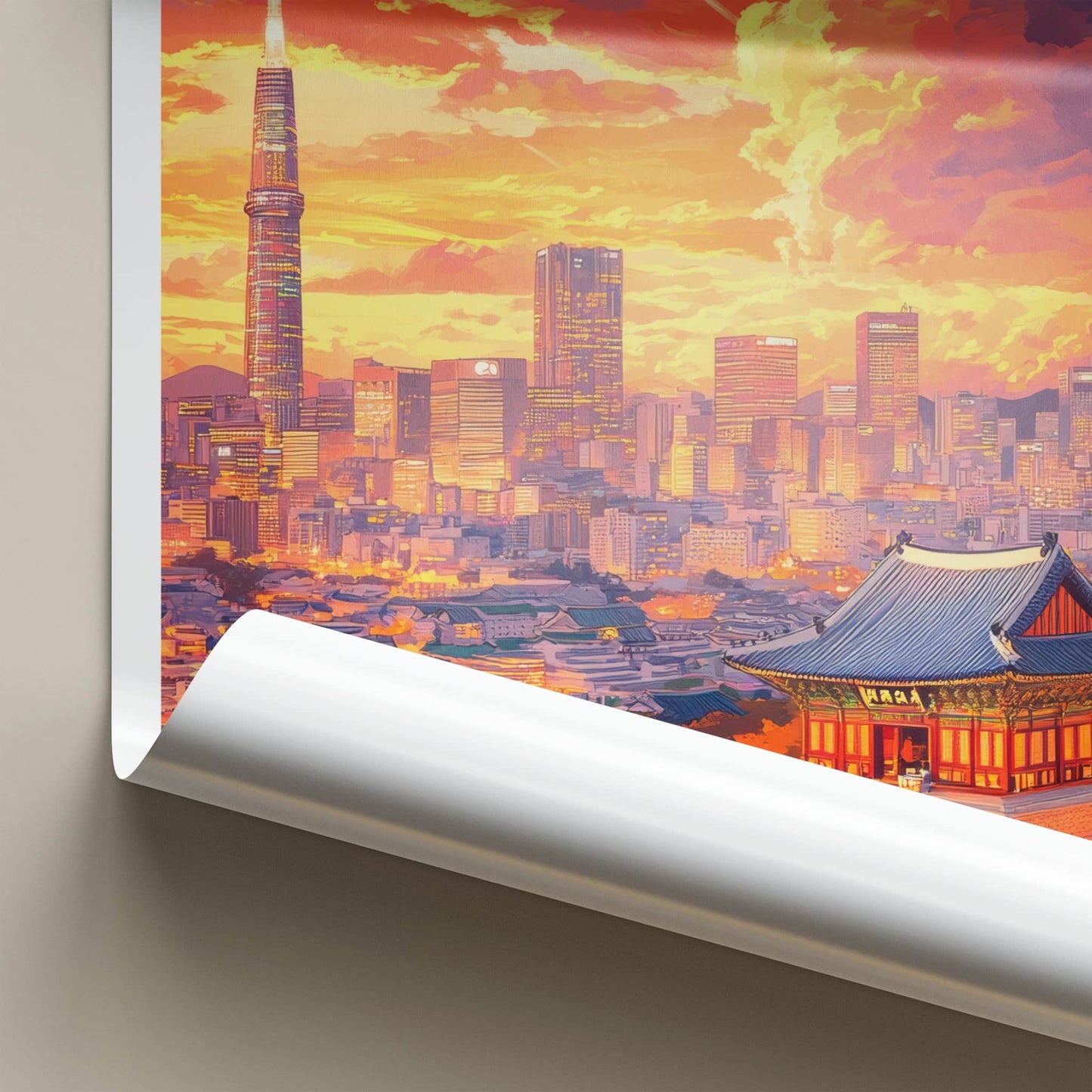 Beijing Poster - China Travel Art - Towering Skyline Temples Wall Decor