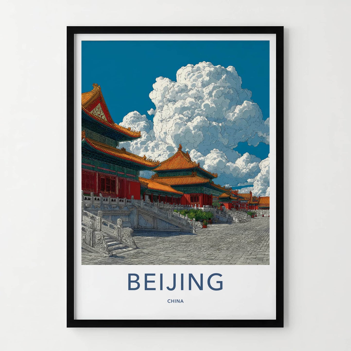 Beijing Poster - China Wall Art - Palatial Red Gold Home Decor