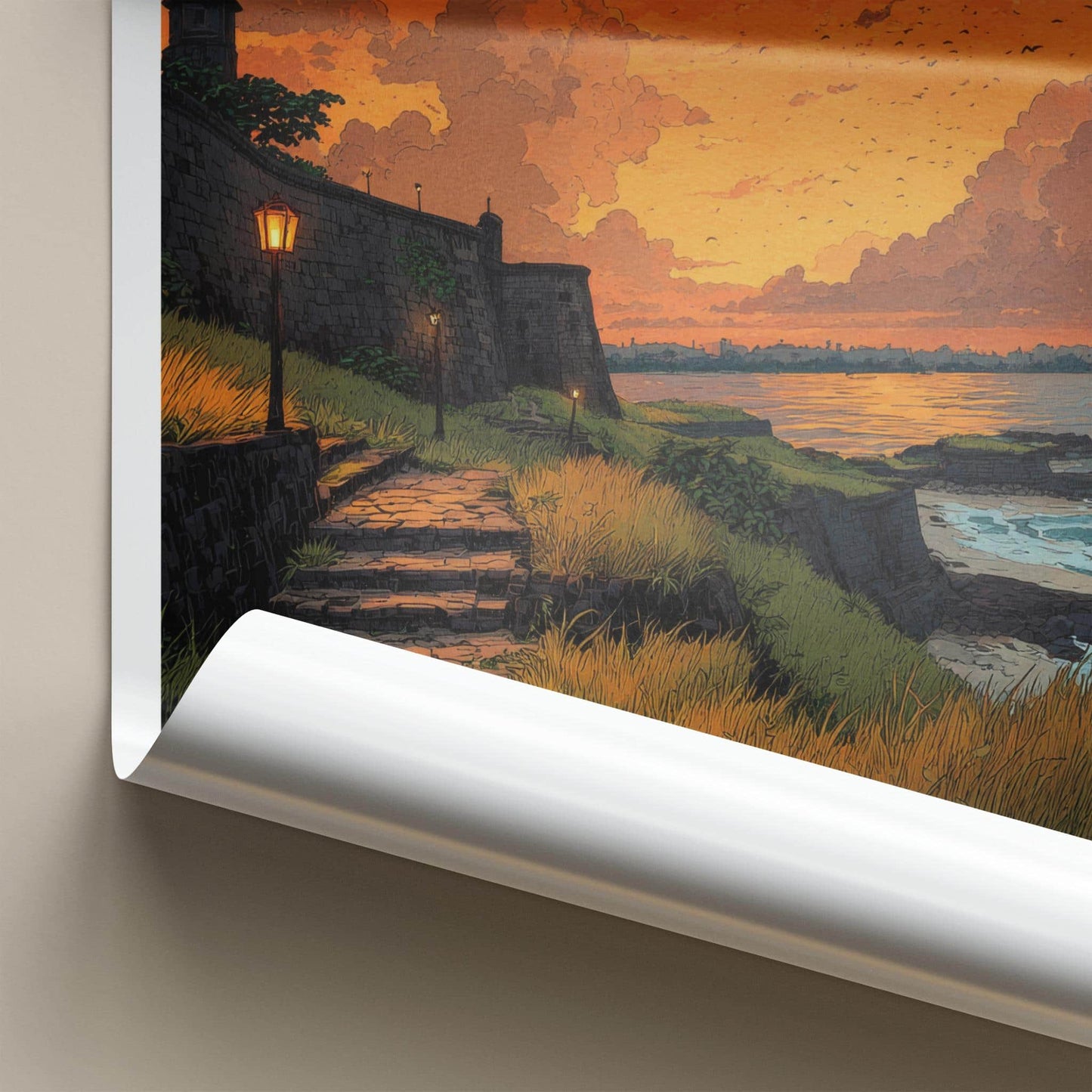 Bekal Fort Poster - India Travel Art - Kerala Coastal Fort Sunset Home Decor