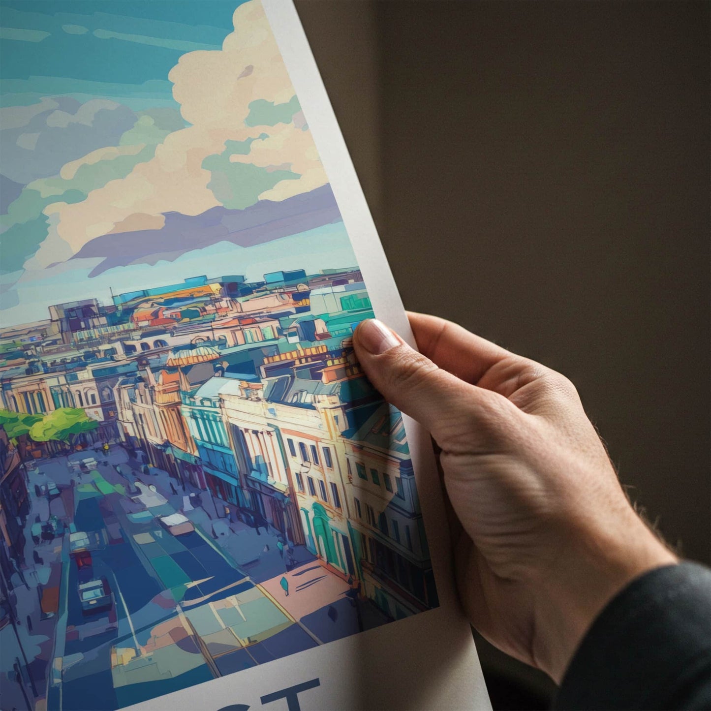 Belfast Poster - Northern Ireland Travel Art - Vibrant City View Wall Decor