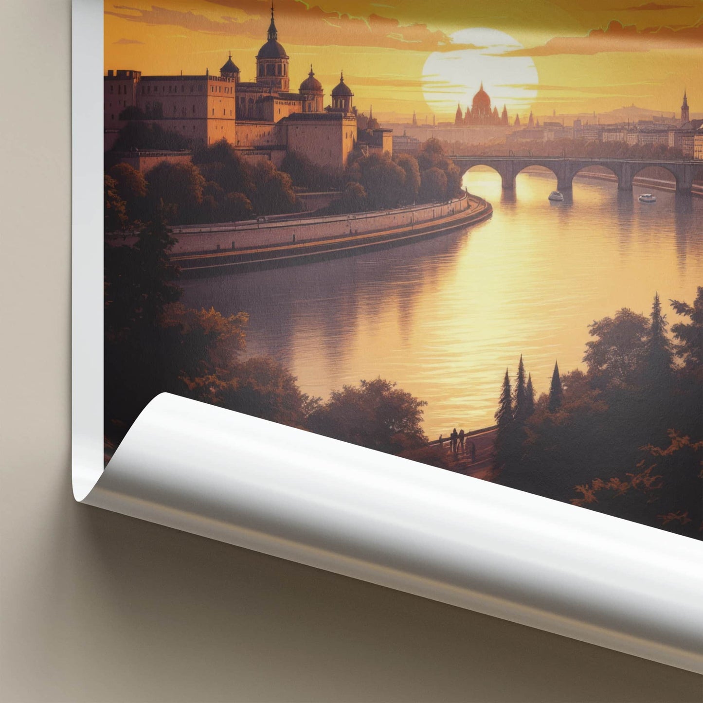Belgrade Poster - Serbia Art Print - Golden Sunset Cityscape Home Decor