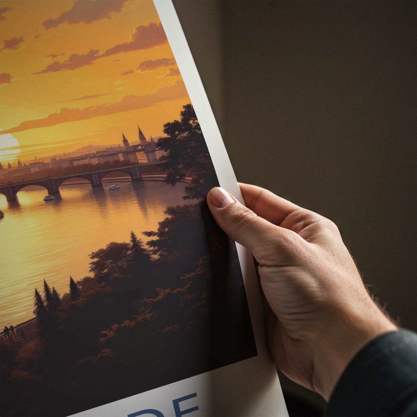 Belgrade Poster - Serbia Art Print - Golden Sunset Cityscape Home Decor