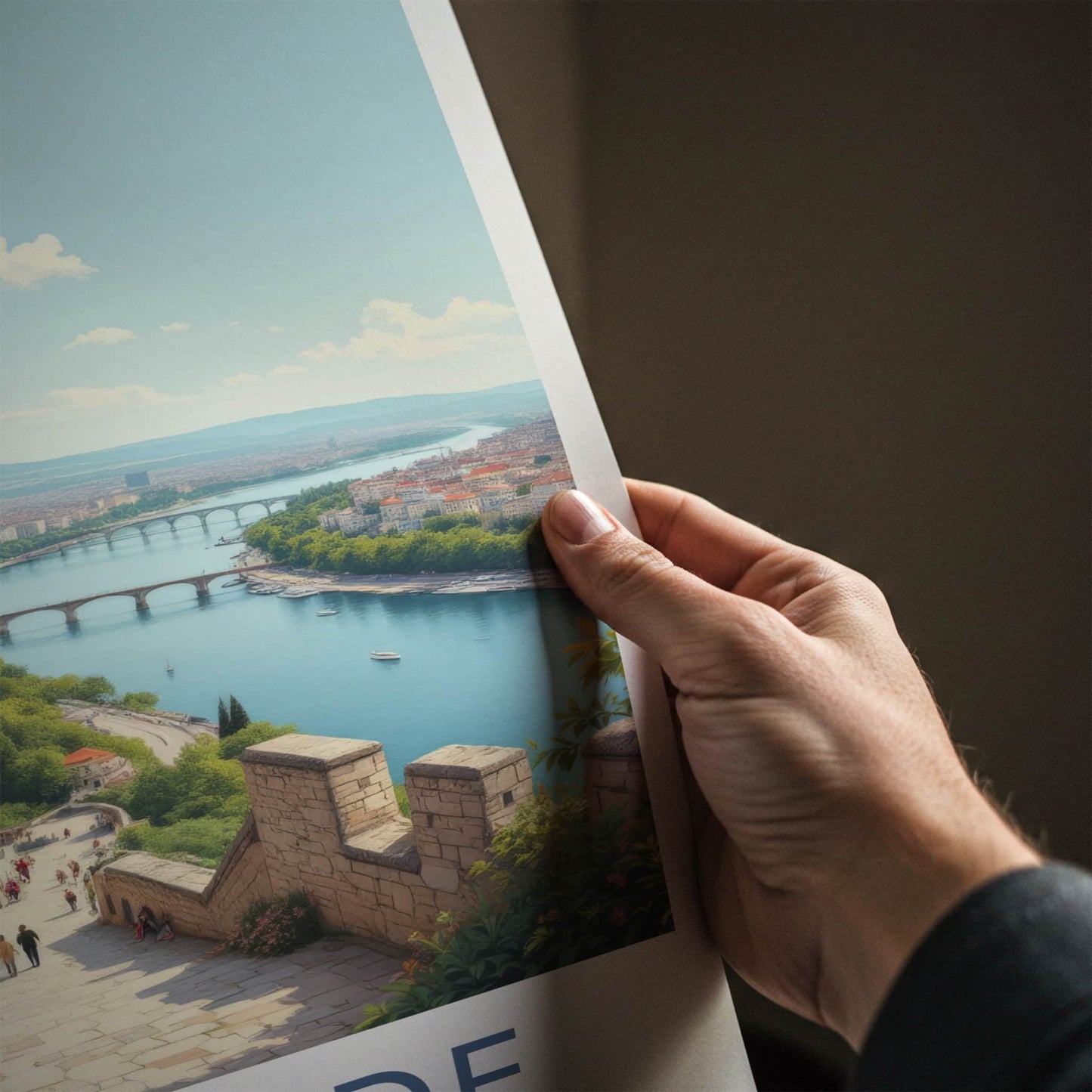 Belgrade Poster - Serbia Travel Art - Fortress River View Home Decor