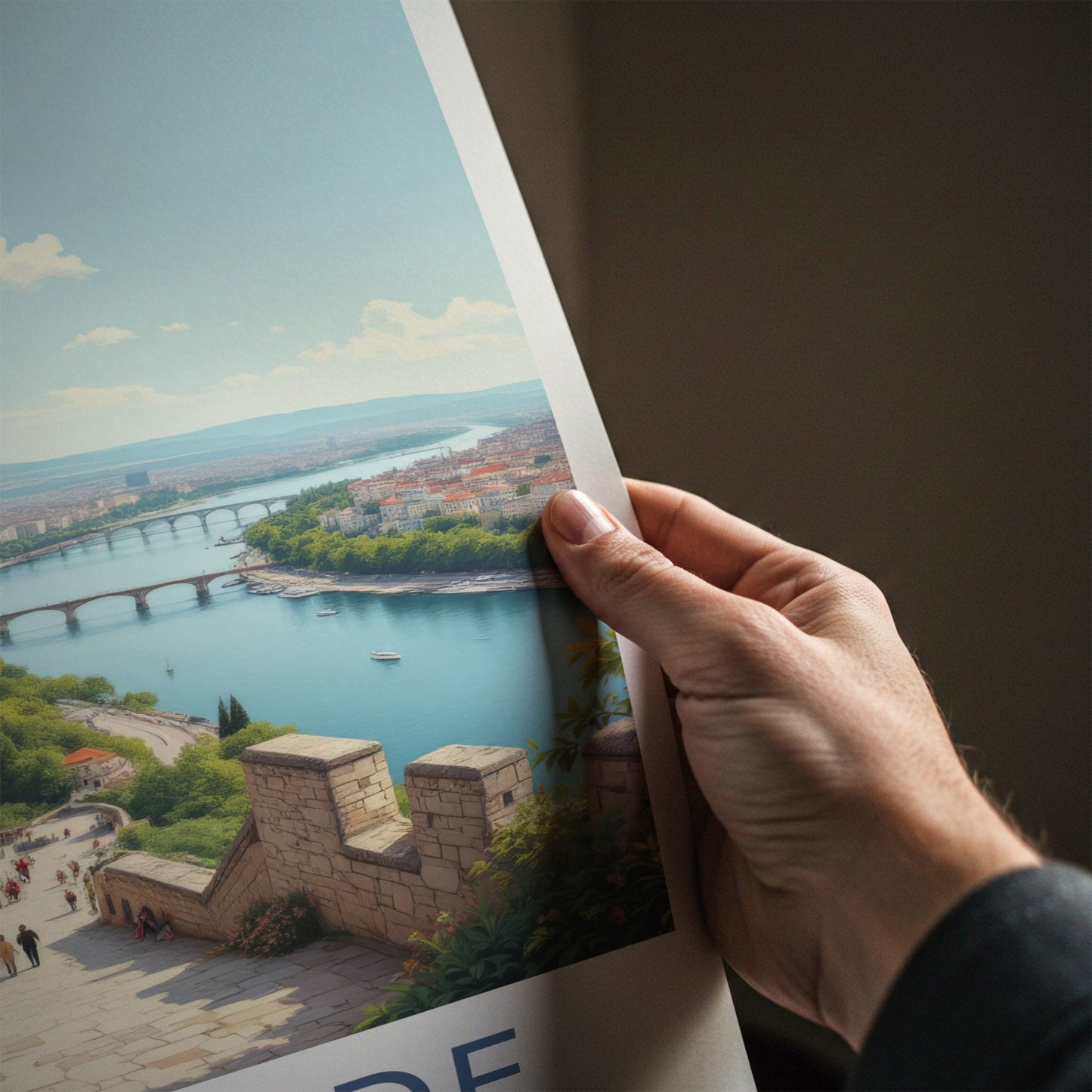 Belgrade Poster - Serbia Travel Art - Fortress River View Home Decor