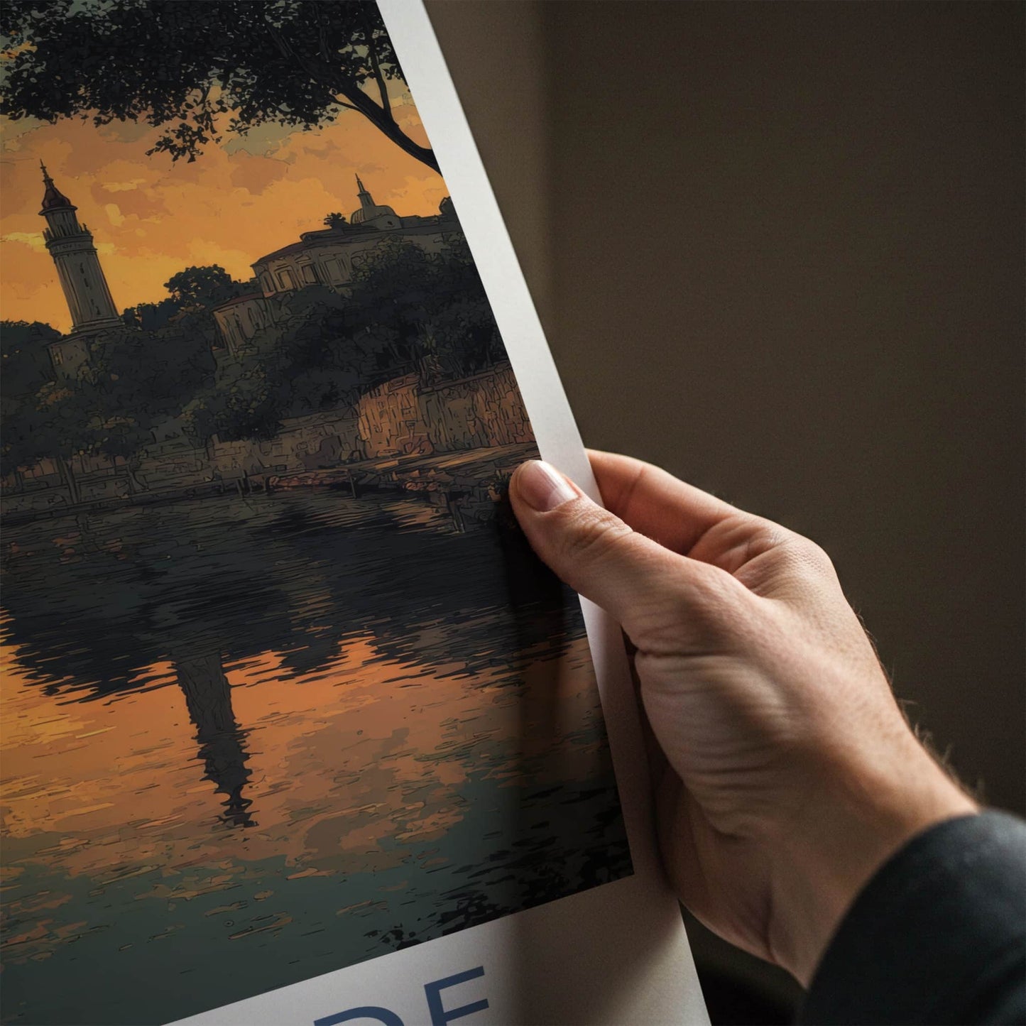 Belgrade Poster - Serbia Travel Art - River Sunset Glow Home Decor