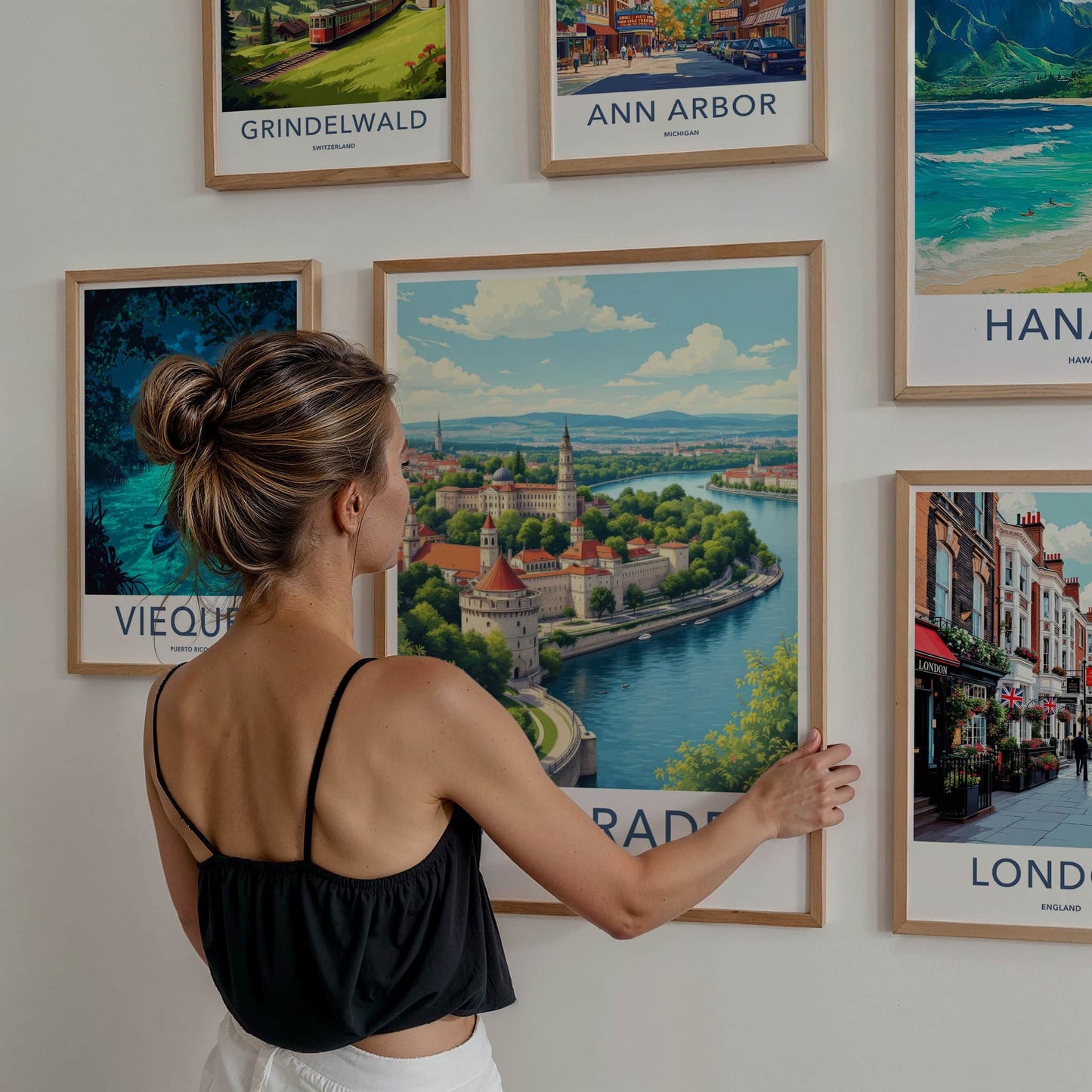 Belgrade Poster - Serbia Travel Art - Riverfront City Fortress Home Decor