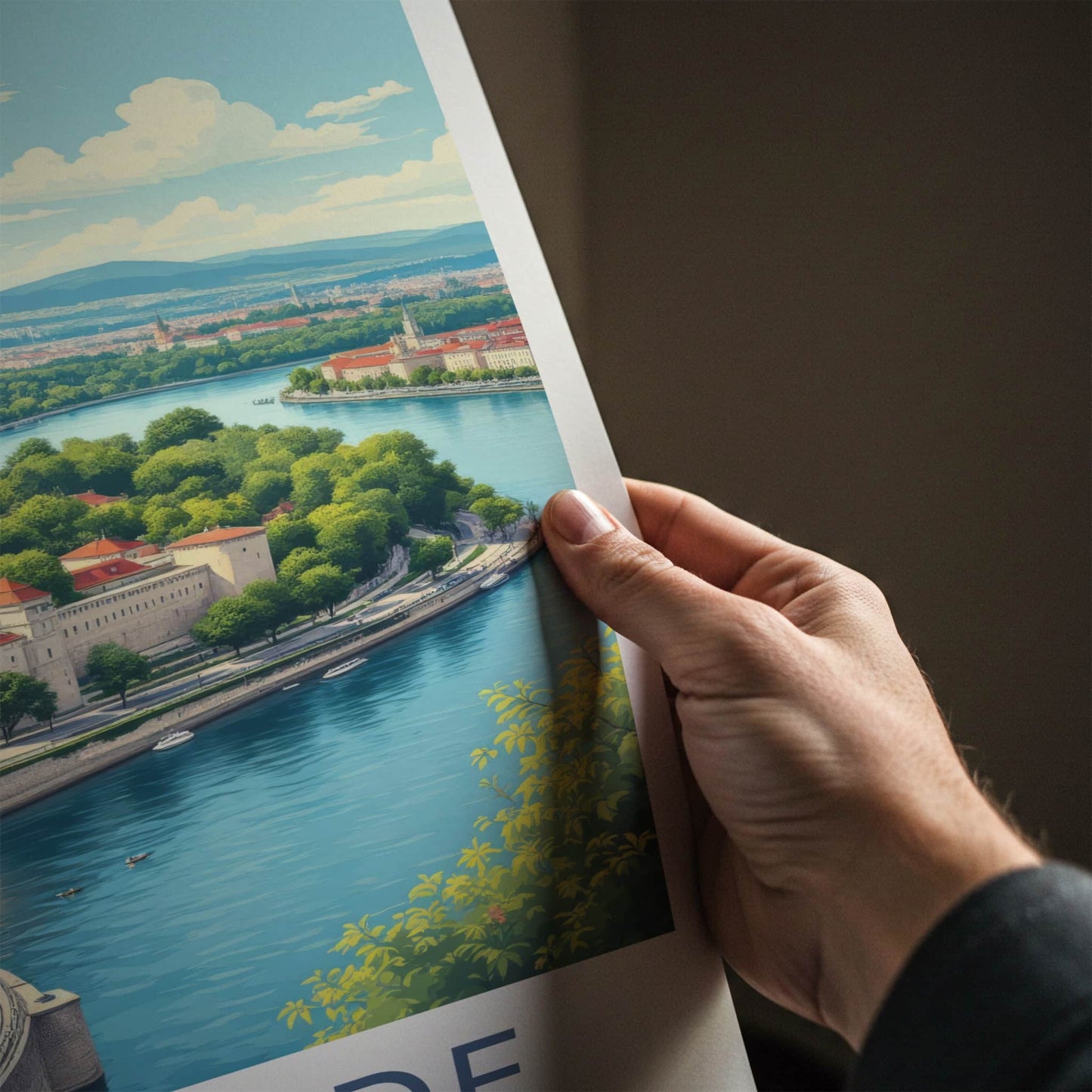 Belgrade Poster - Serbia Travel Art - Riverfront City Fortress Home Decor