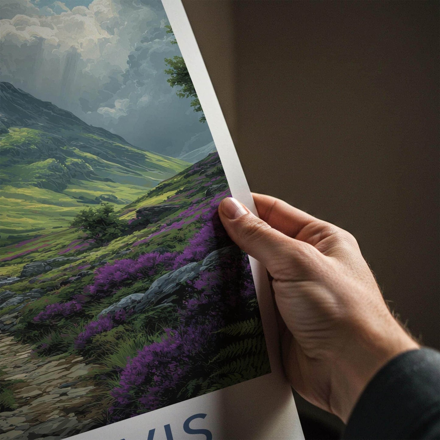Ben Nevis Poster - Scotland Travel Art - Dramatic Highland Valley Wall Decor