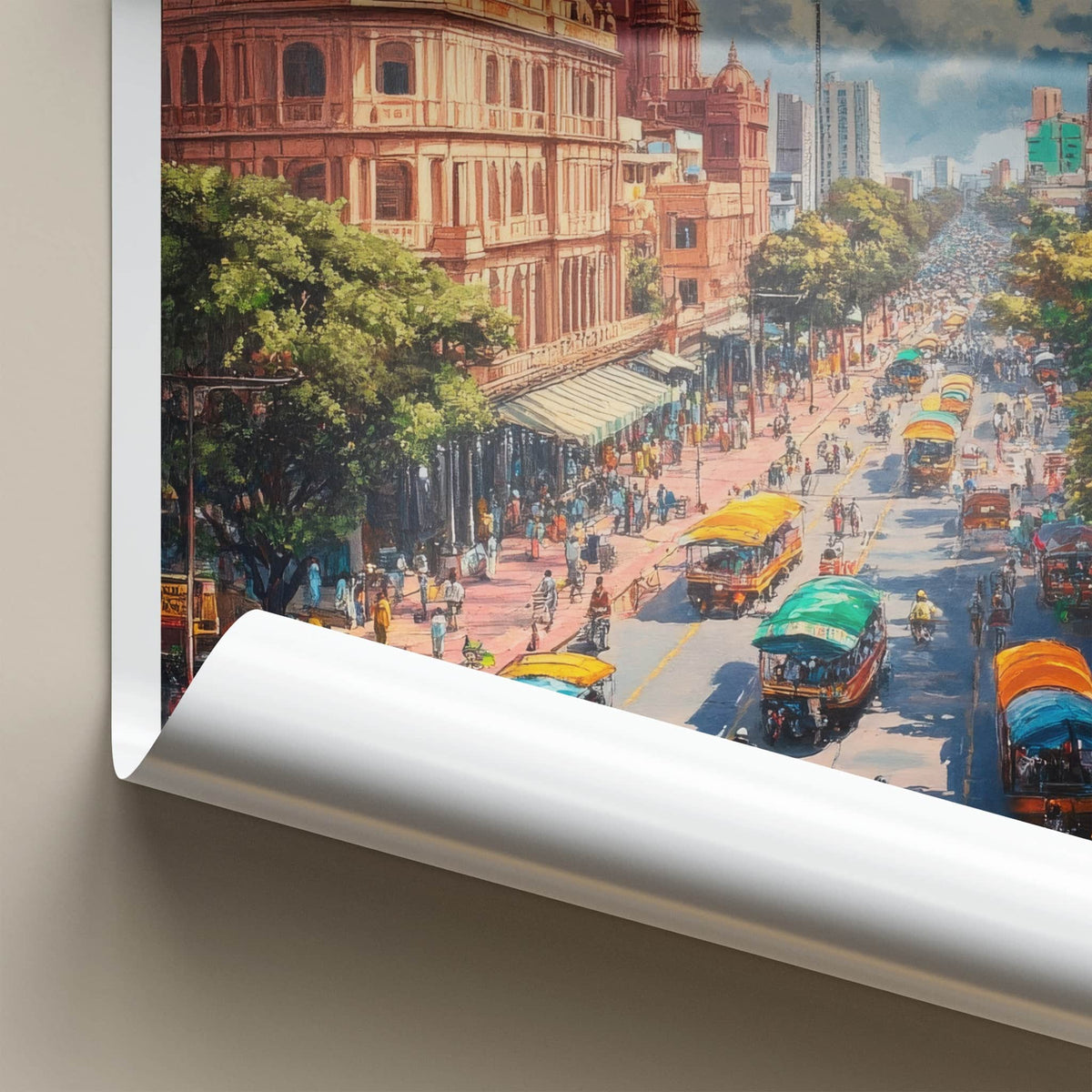 Bengaluru Poster - India Framed Print - Karnataka Busy Street Lounge Decor