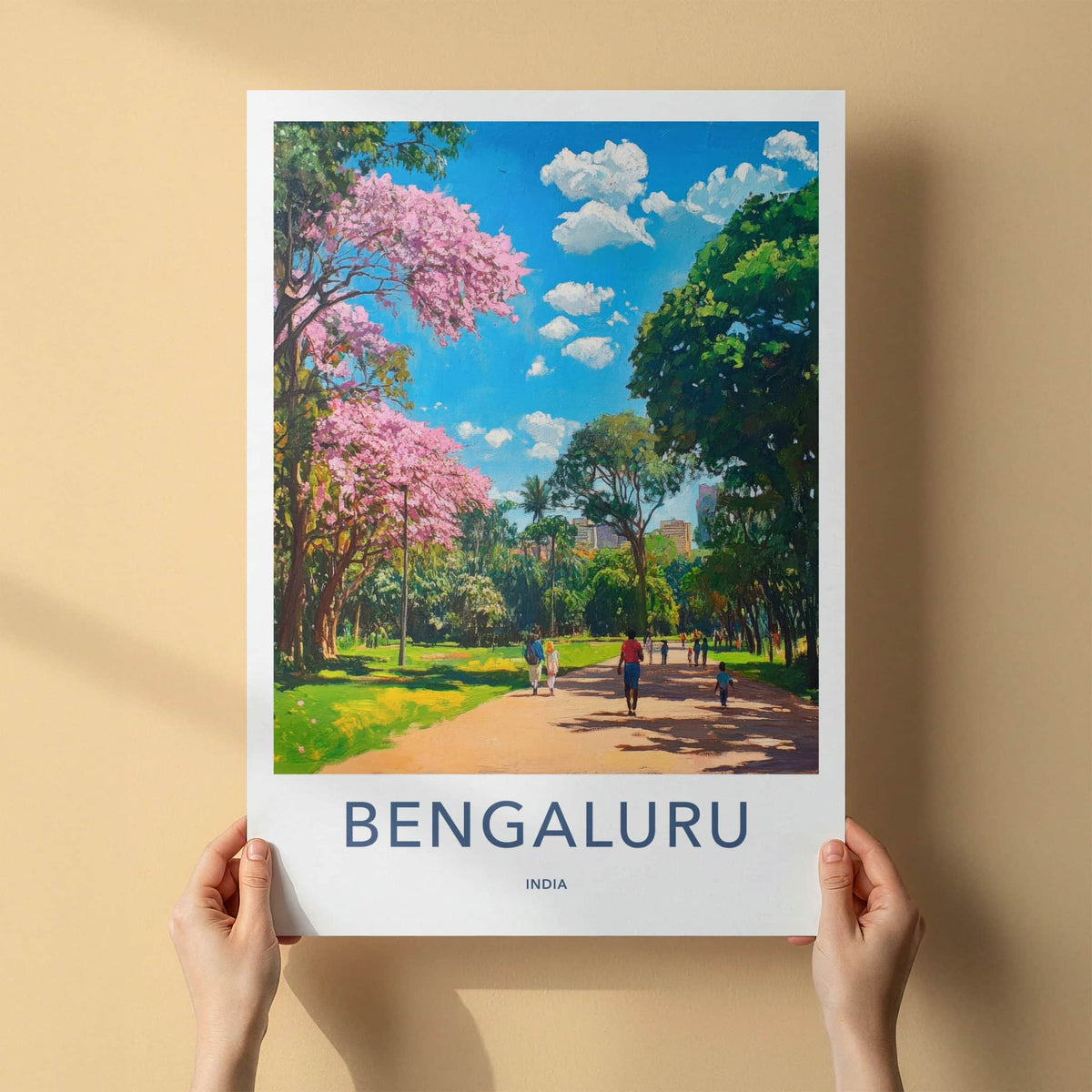 Bengaluru Poster - India Travel Art - Karnataka Lush Park Home Decor