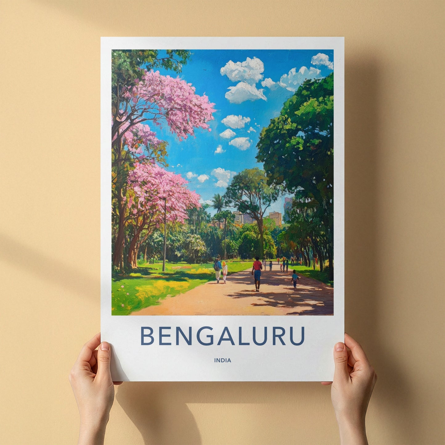 Bengaluru Poster - India Travel Art - Karnataka Lush Park Home Decor