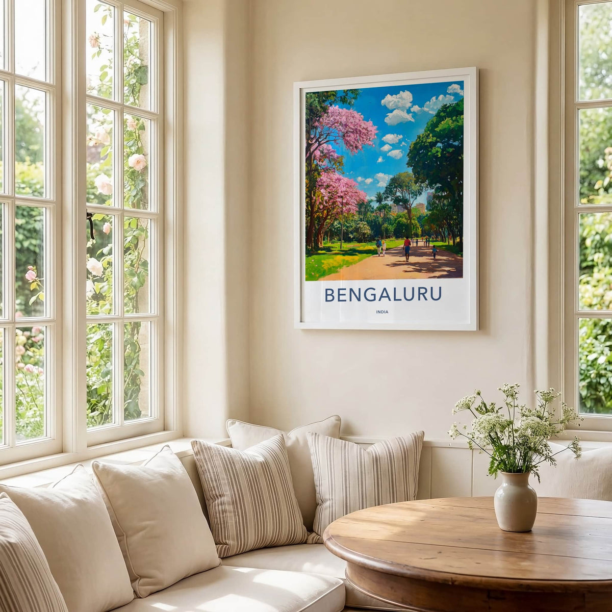 Bengaluru Poster - India Travel Art - Karnataka Lush Park Home Decor