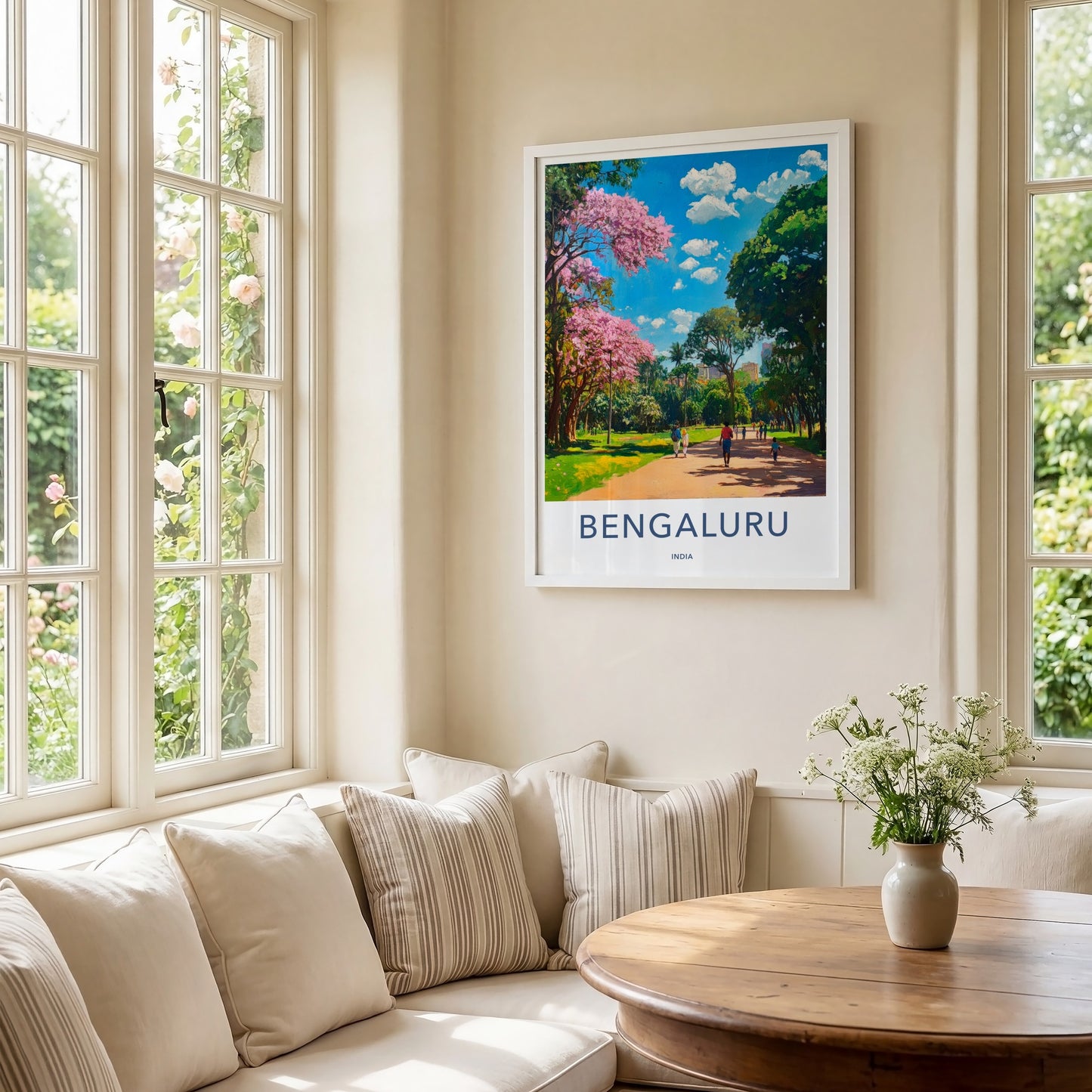 Bengaluru Poster - India Travel Art - Karnataka Lush Park Home Decor