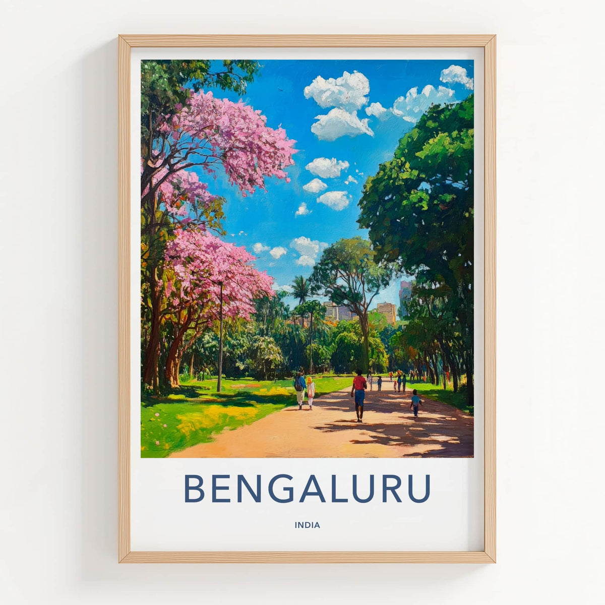 Bengaluru Poster - India Travel Art - Karnataka Lush Park Home Decor