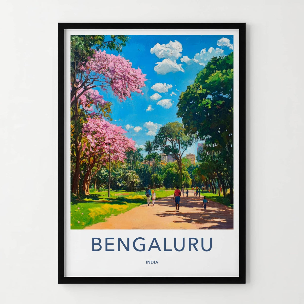 Bengaluru Poster - India Travel Art - Karnataka Lush Park Home Decor
