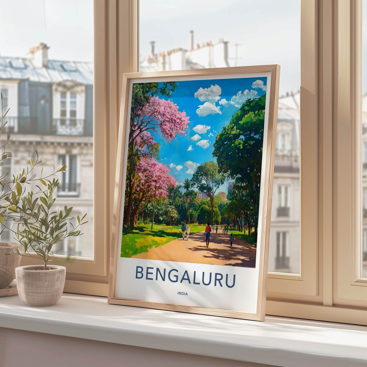 Bengaluru Poster - India Travel Art - Karnataka Lush Park Home Decor