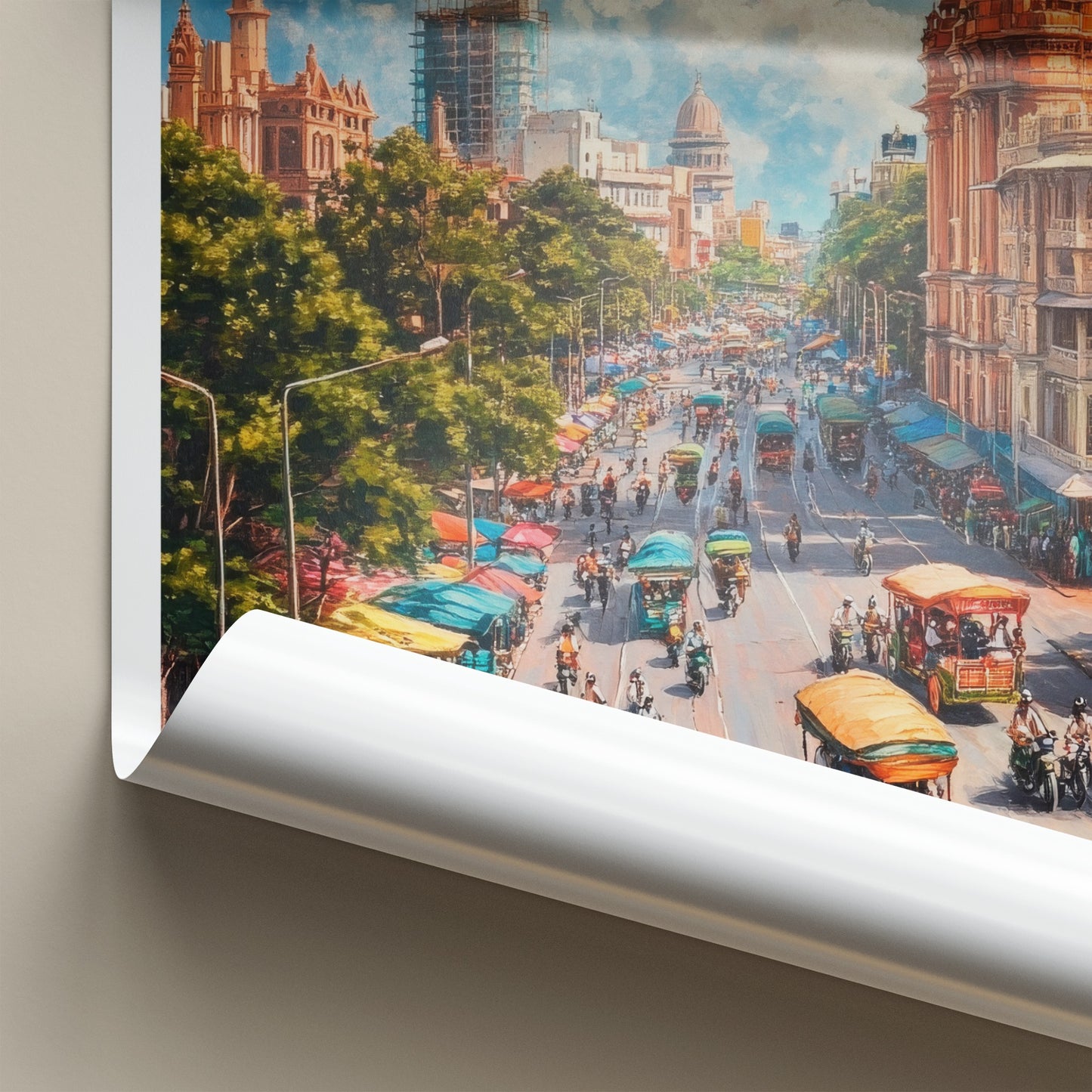 Bengaluru Poster - India Travel Art - Karnataka Vibrant City Life Home Decor