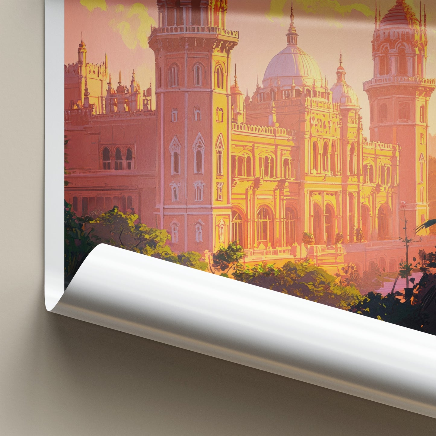 Bengaluru Poster - India Travel Art - Karnataka Vibrant Palace Sunset Wall Decor