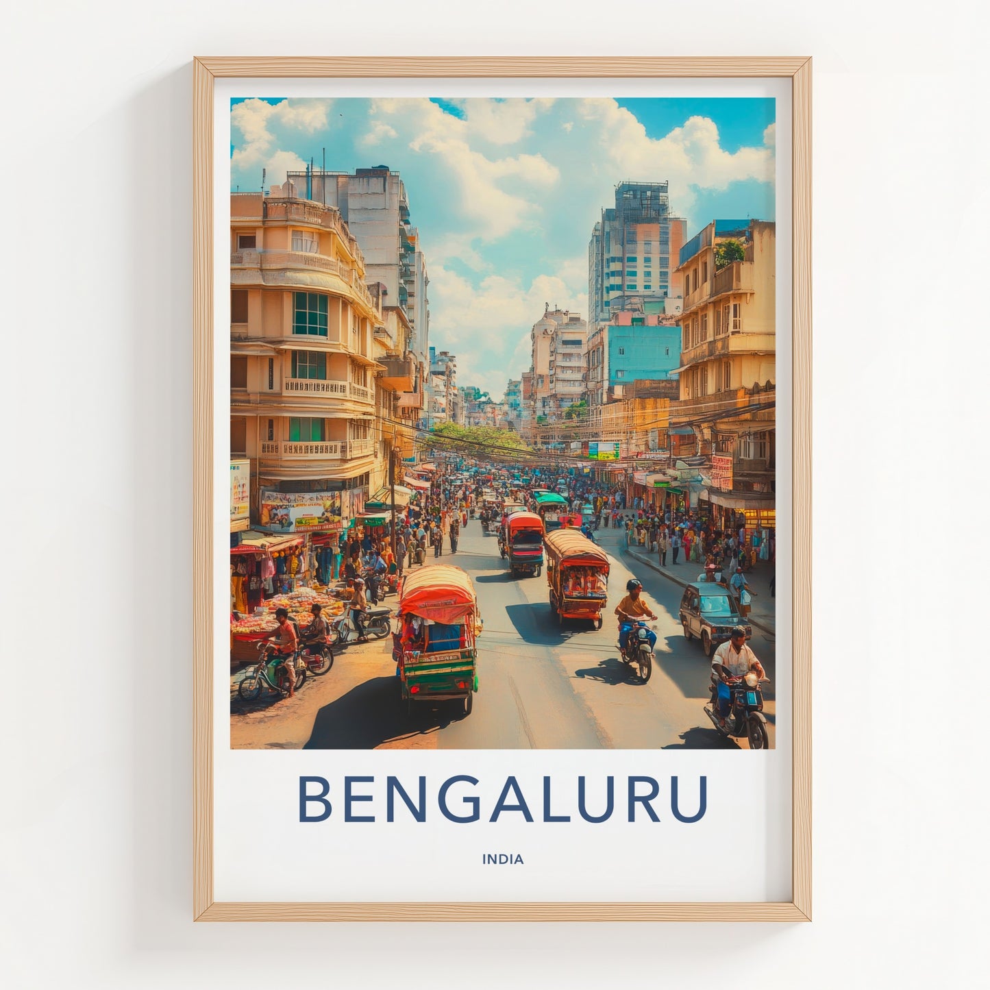 Bengaluru Poster - India Wall Art - Karnataka Vibrant Urban Home Decor