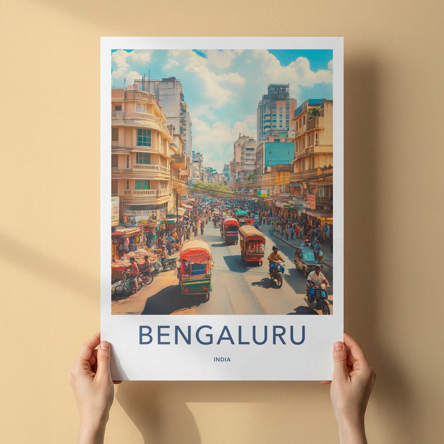 Bengaluru Poster - India Wall Art - Karnataka Vibrant Urban Home Decor