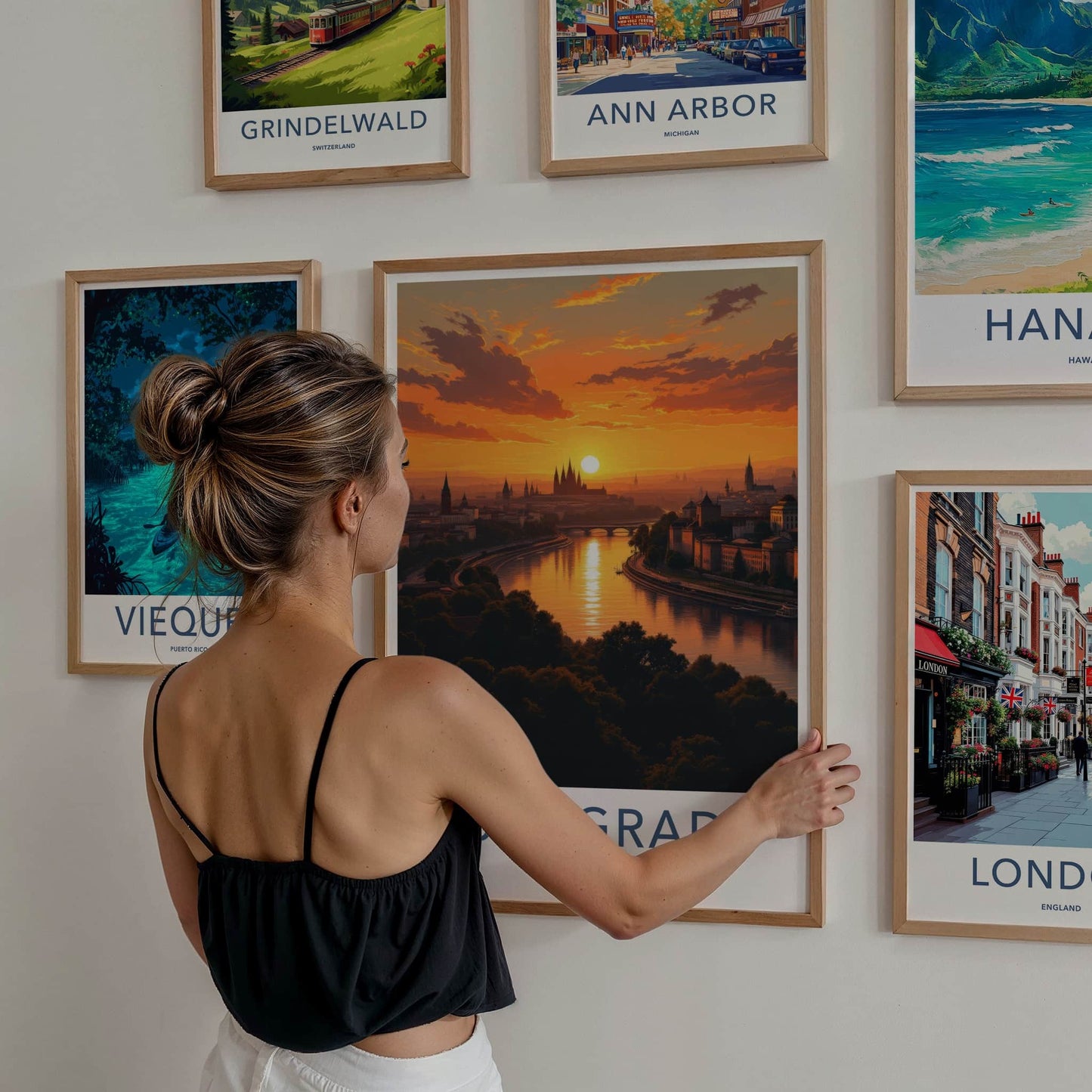 Beograd Poster - Serbia Travel Art - Vibrant City Sunset Wall Decor