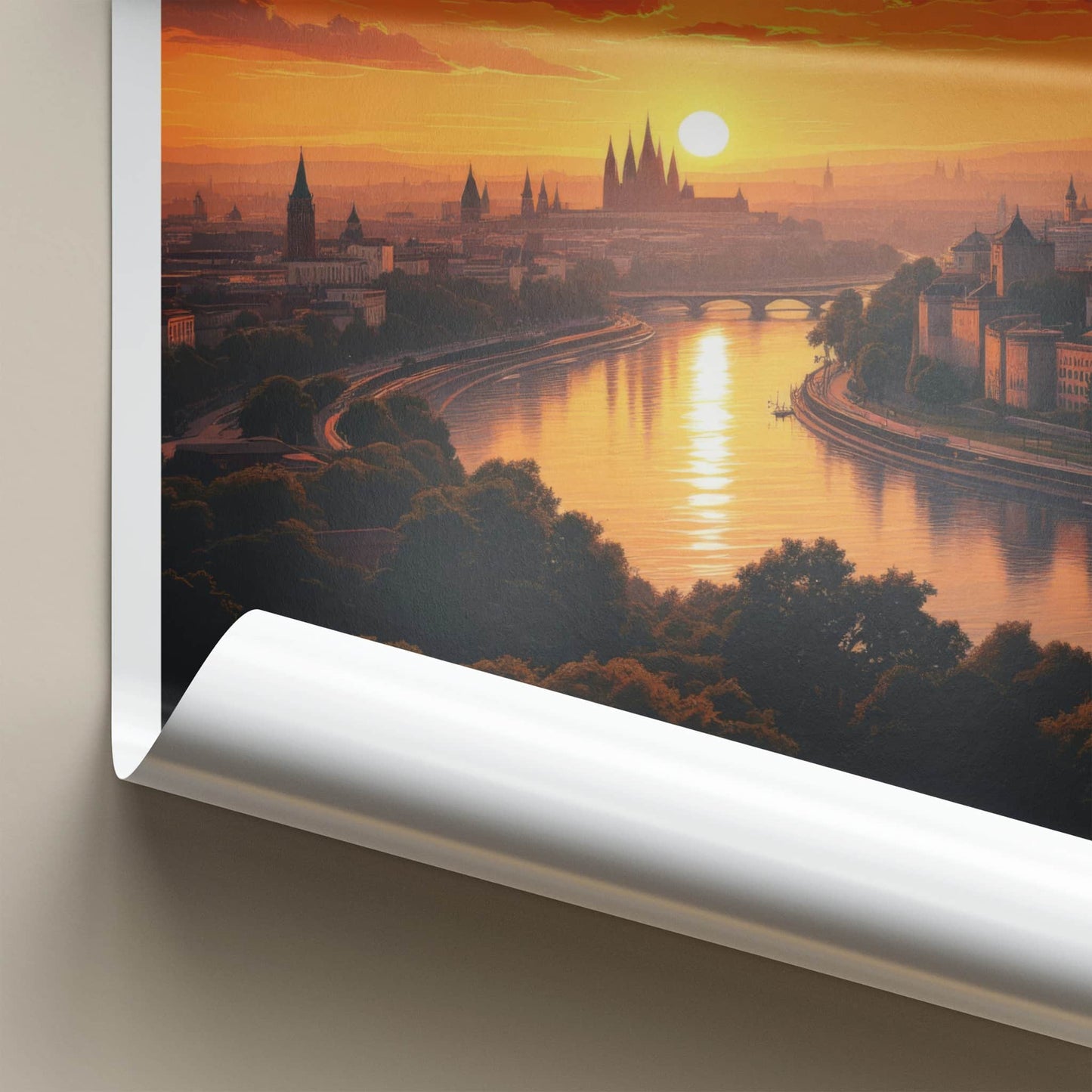 Beograd Poster - Serbia Travel Art - Vibrant City Sunset Wall Decor