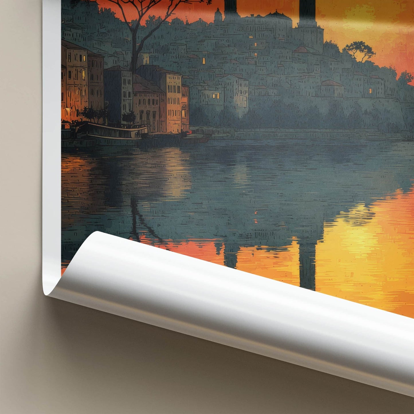 Beograd Poster - Serbia Wall Art - Sunset River City Home Decor