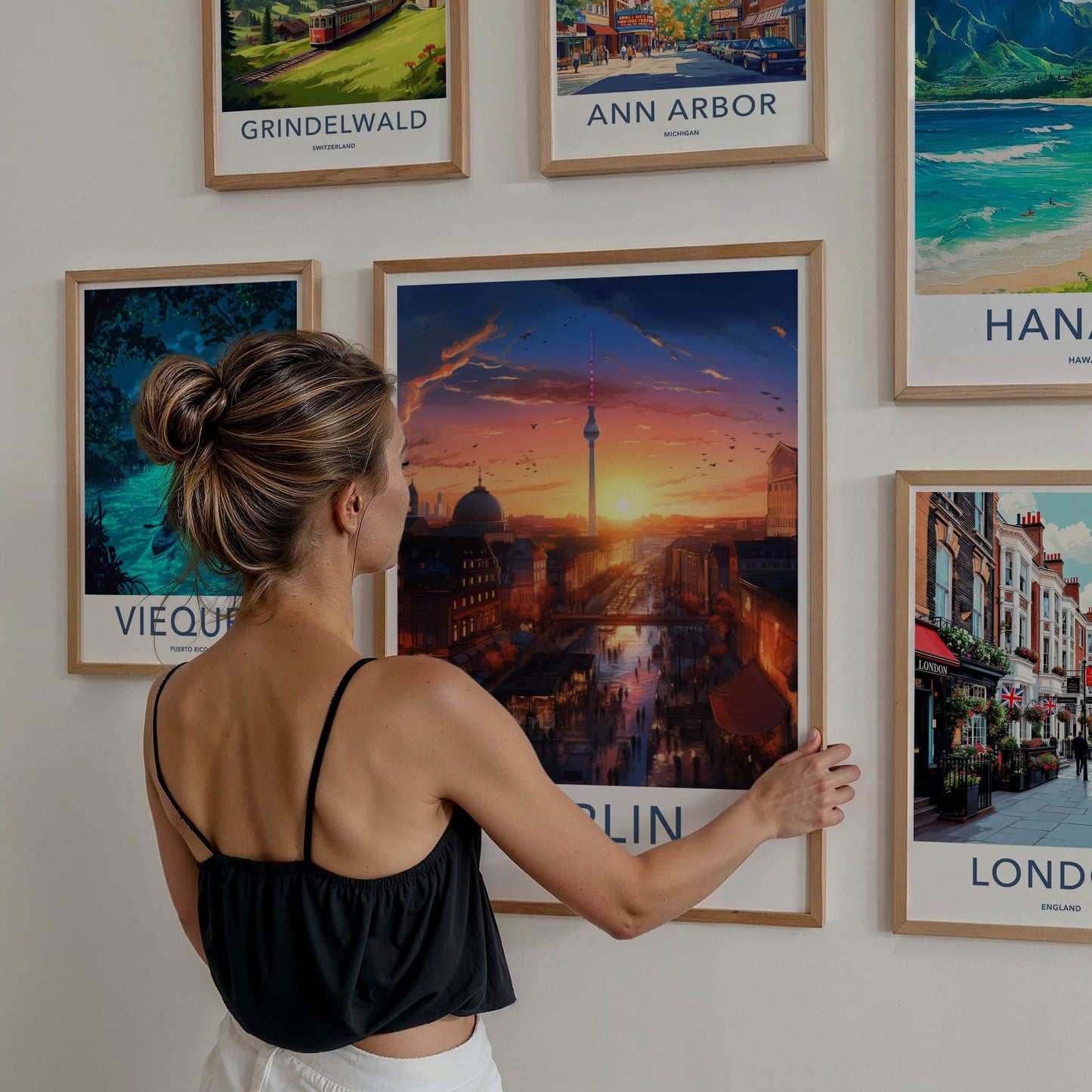 Berlin Poster - Germany Travel Art - City Sunset Tower Home Decor