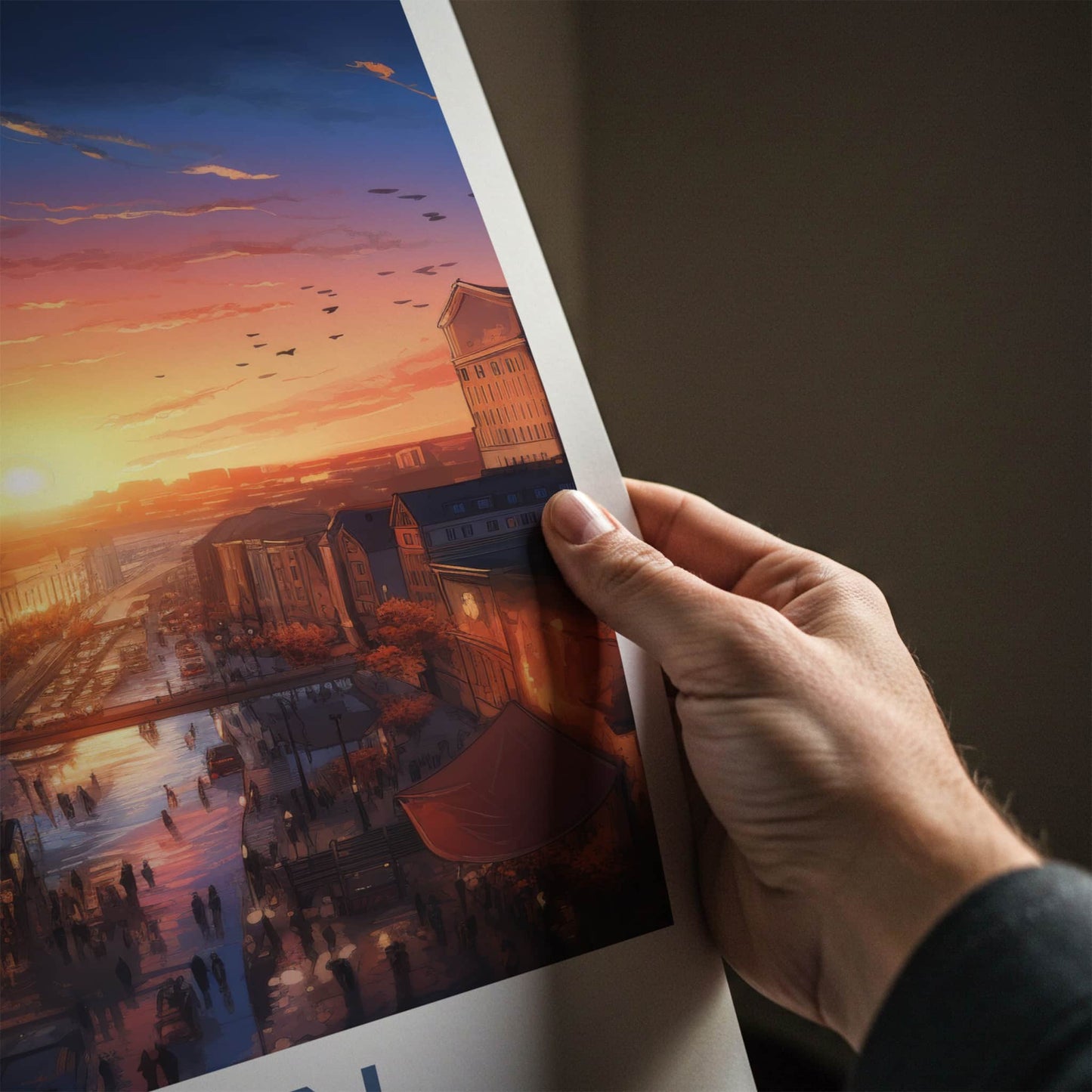 Berlin Poster - Germany Travel Art - City Sunset Tower Home Decor