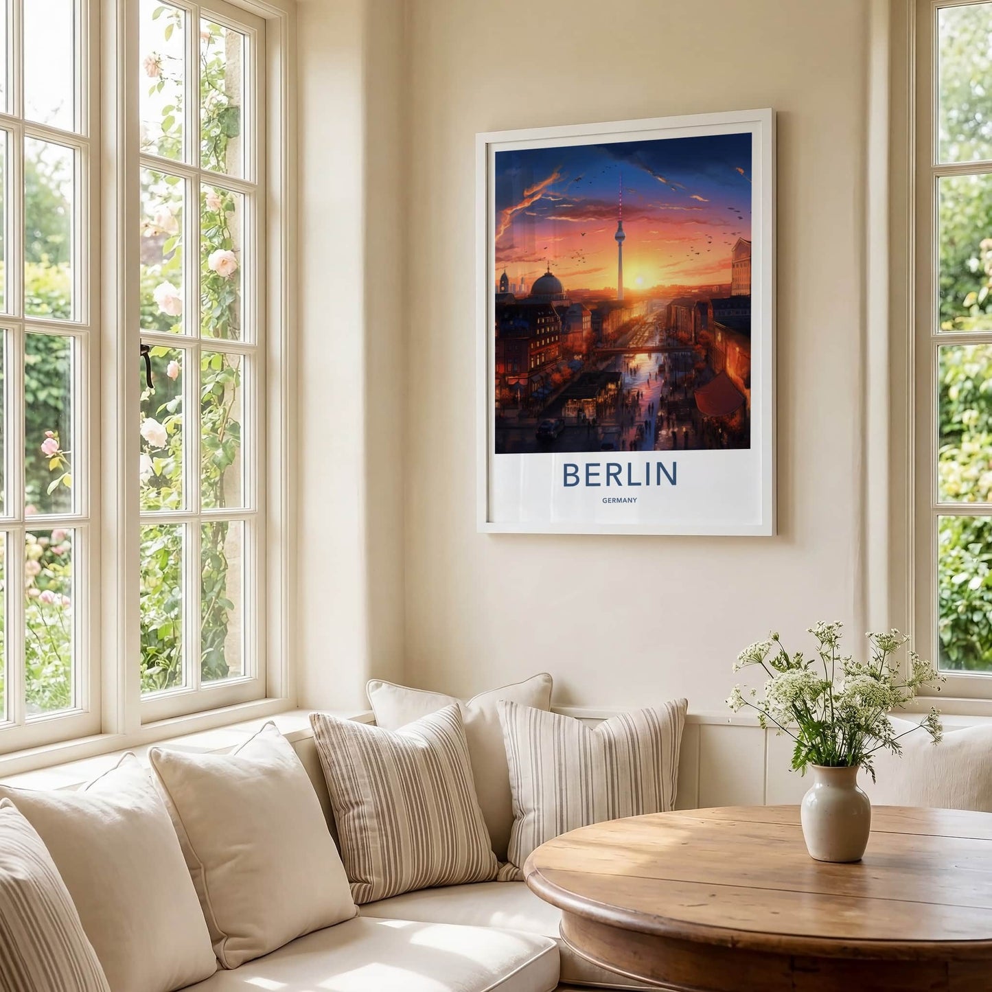 Berlin Poster - Germany Travel Art - City Sunset Tower Home Decor