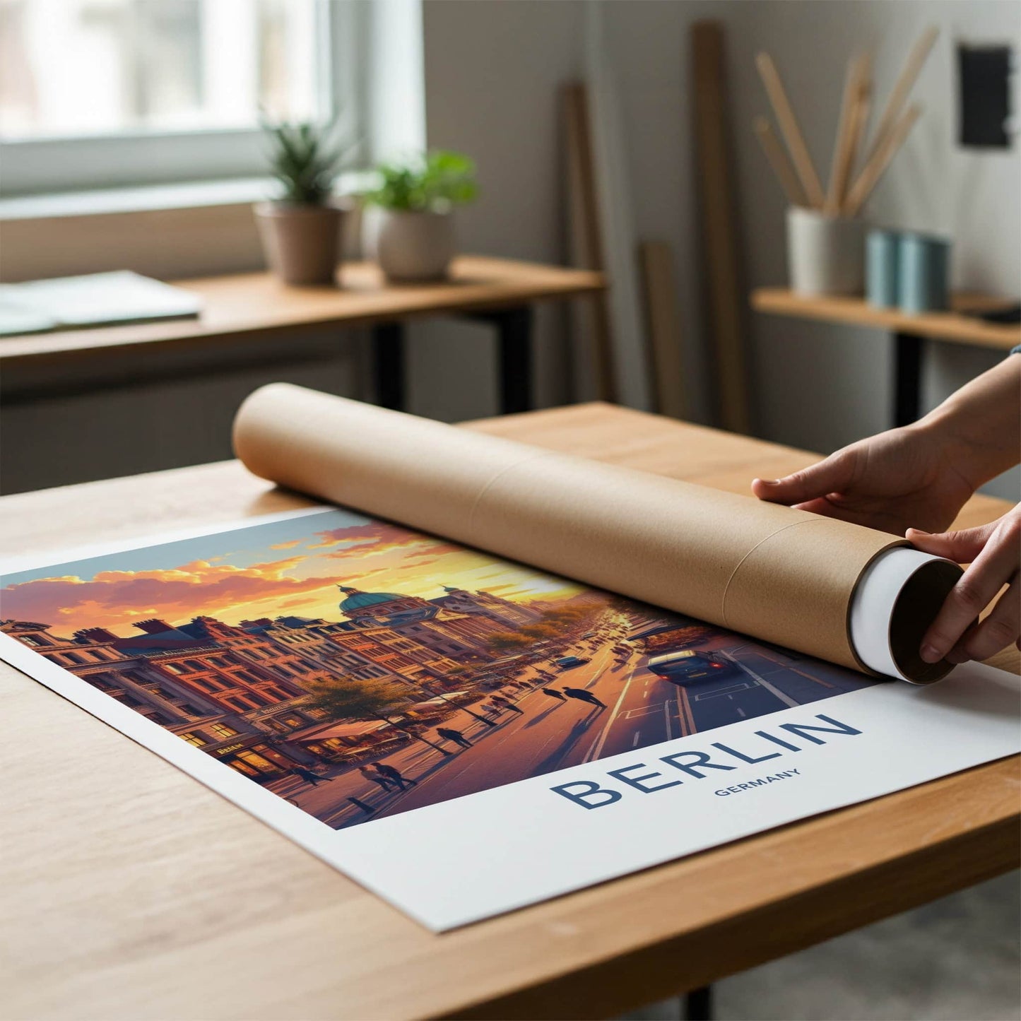 Berlin Poster - Germany Travel Art - Historic City Sunset Home Decor