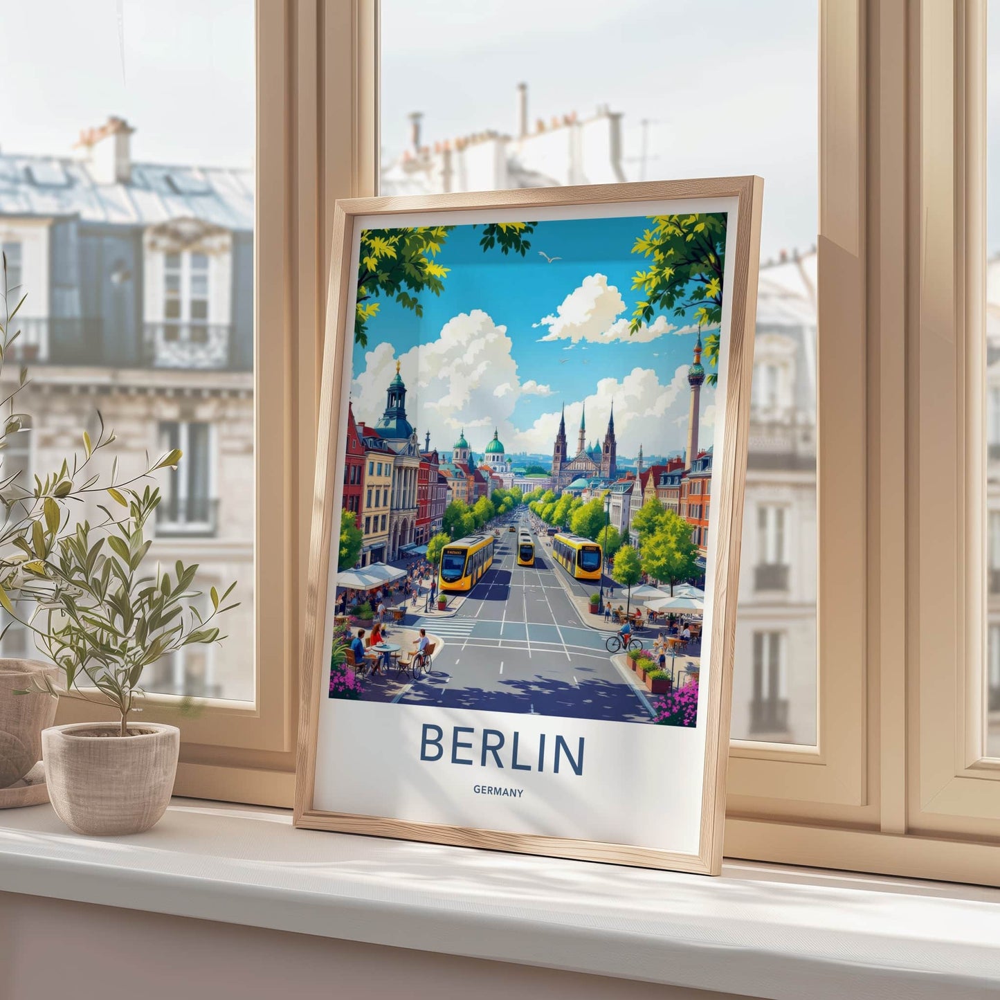 Berlin Poster - Germany Travel Art - Historic Cityscape View Home Decor