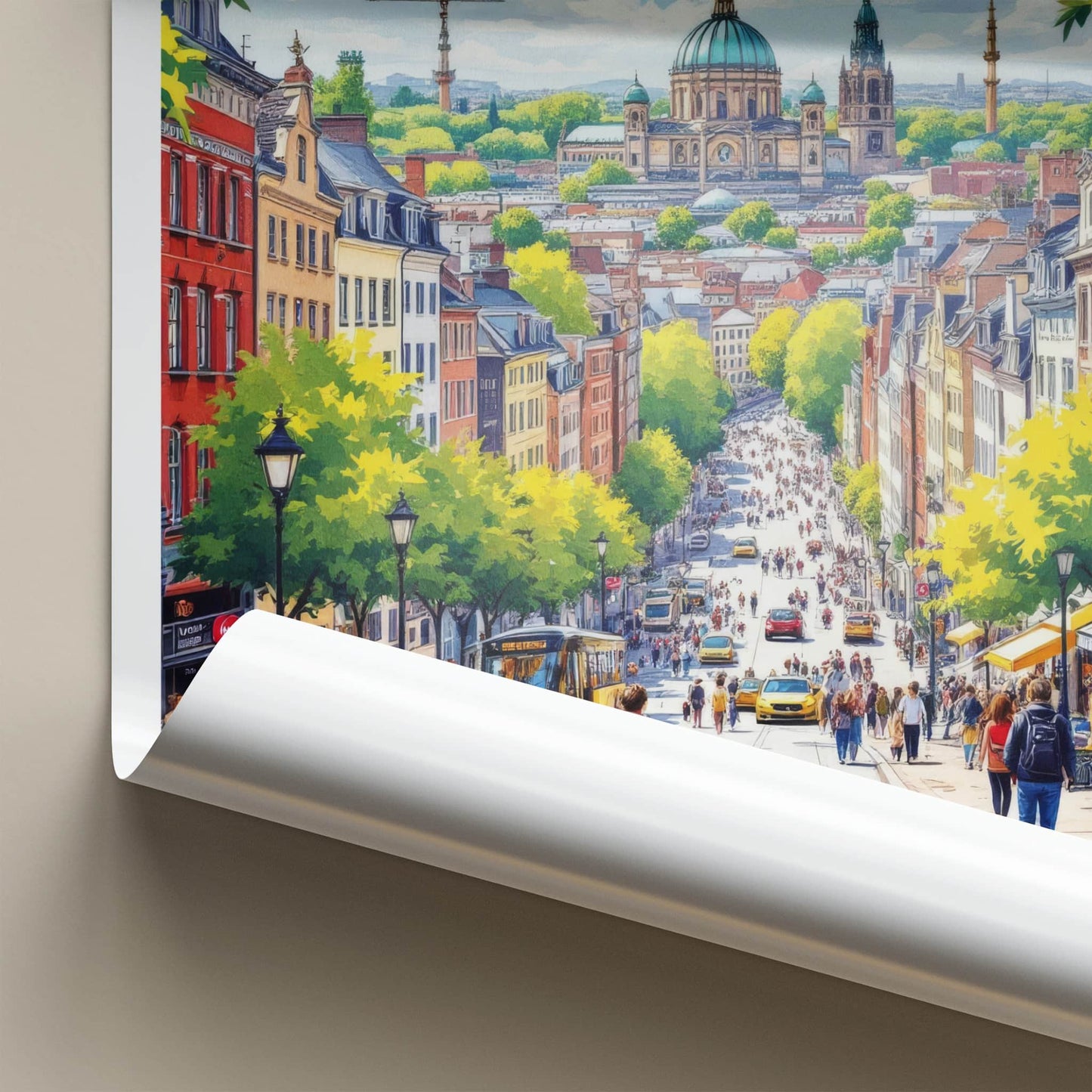 Berlin Poster - Germany Travel Art - Lively Cityscape Street Home Decor