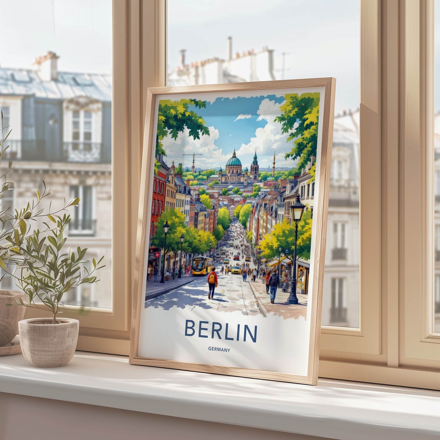 Berlin Poster - Germany Travel Art - Lively Cityscape Street Home Decor