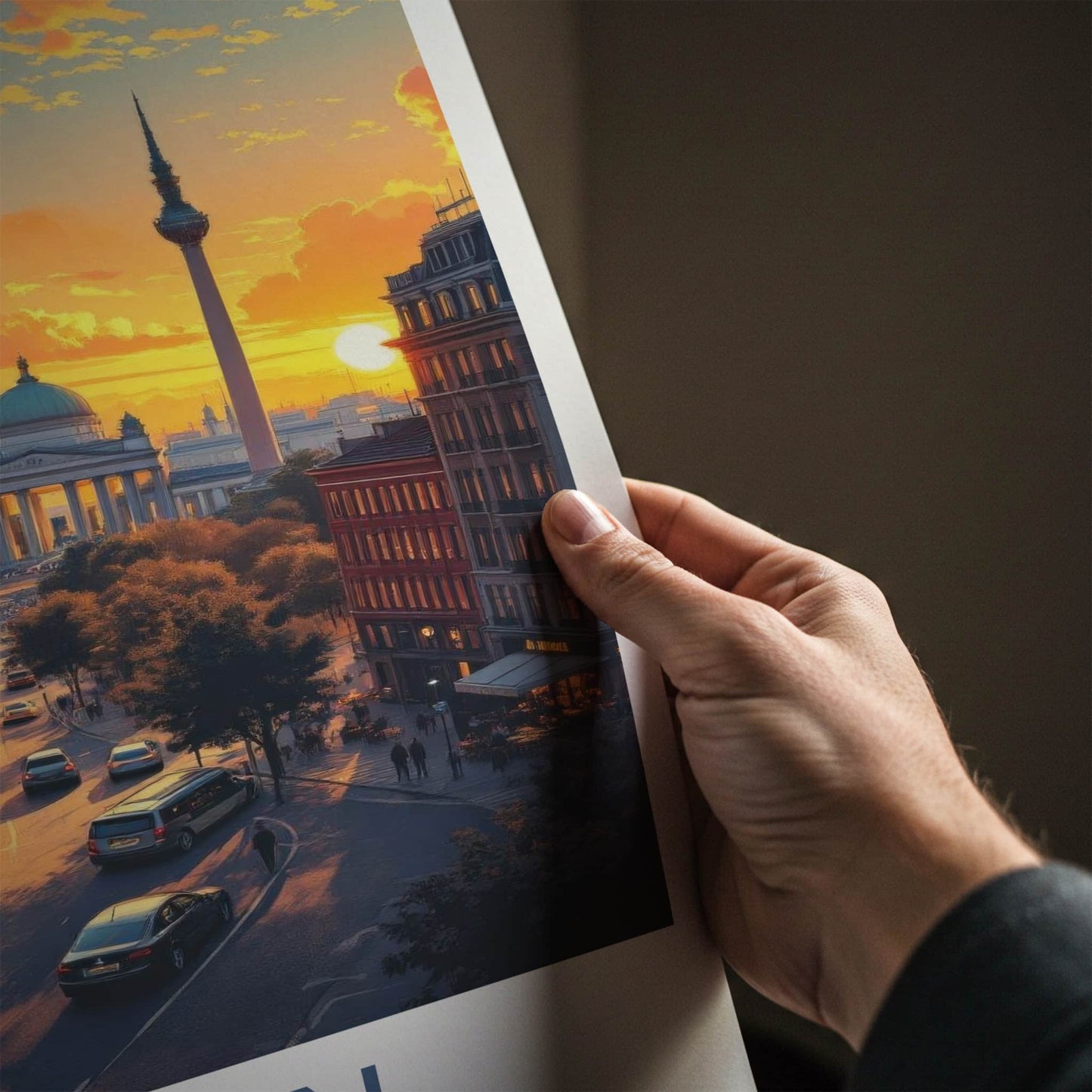 Berlin Poster - Germany Travel Print - Historic Buildings Sunset Wall Decor
