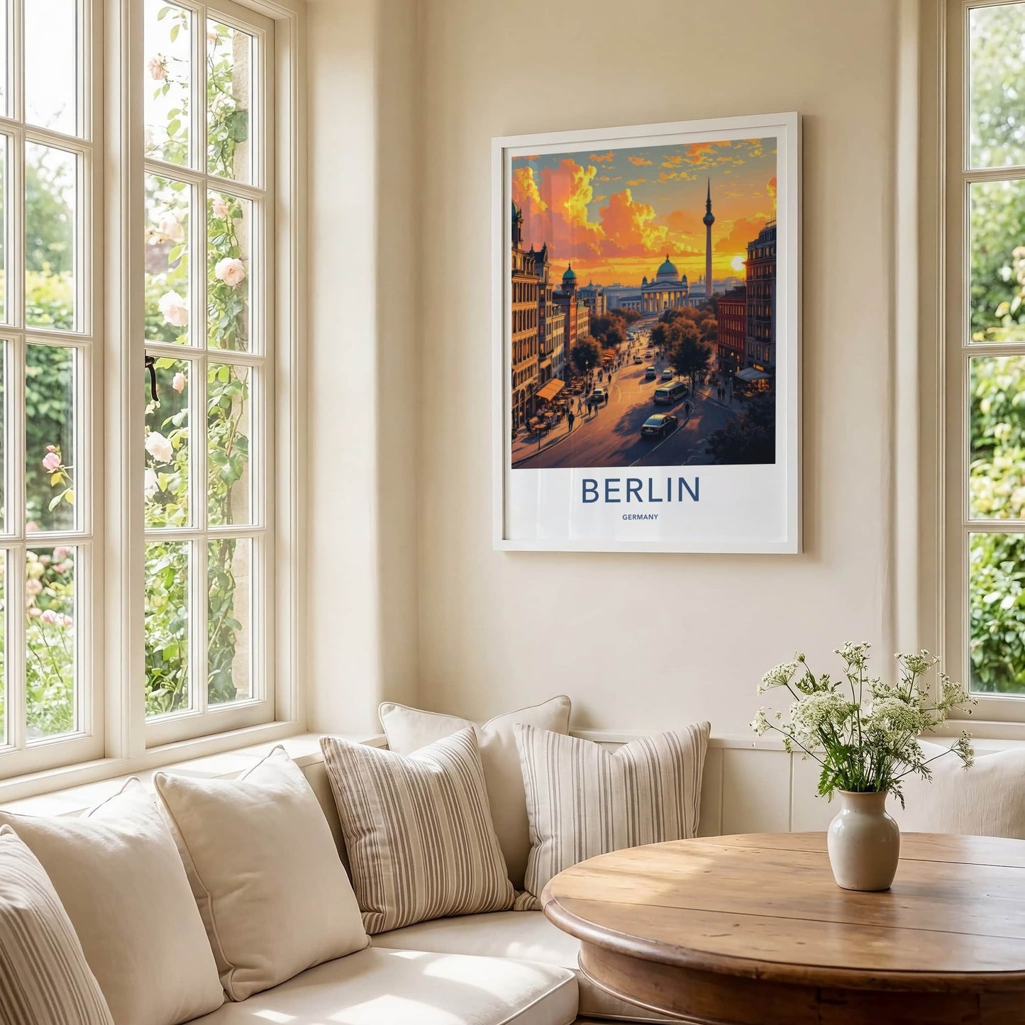 Berlin Poster - Germany Travel Print - Historic Buildings Sunset Wall Decor