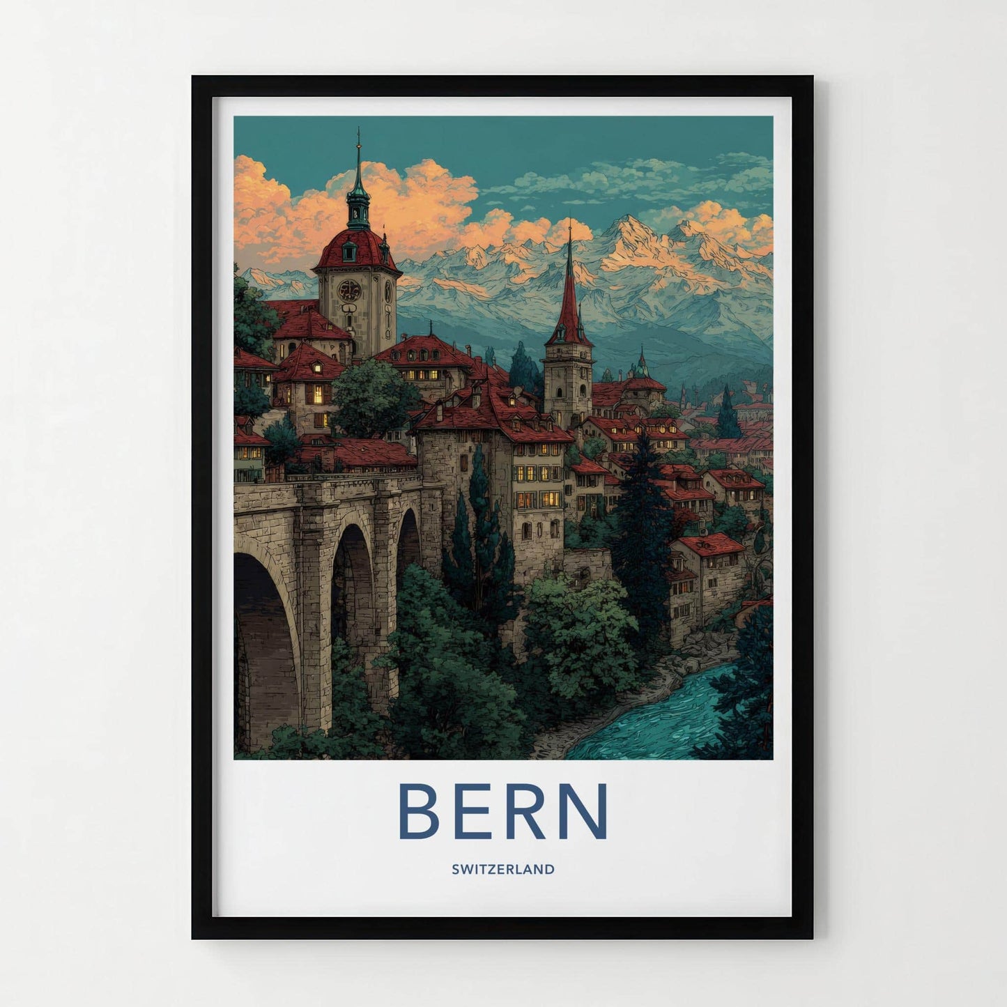 Bern Poster - Switzerland Scenic Art - Historic alpine charm Home Decor