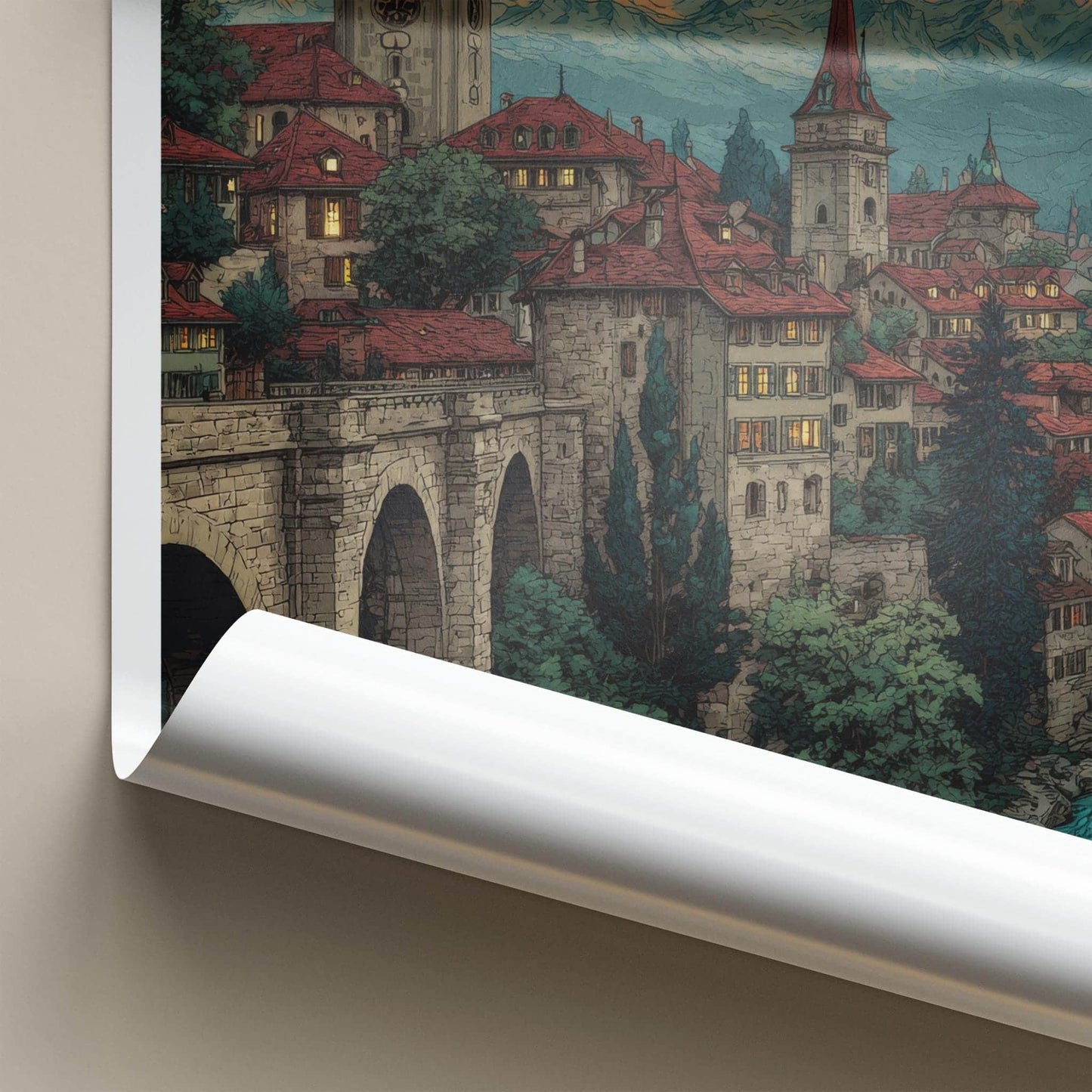 Bern Poster - Switzerland Scenic Art - Historic alpine charm Home Decor