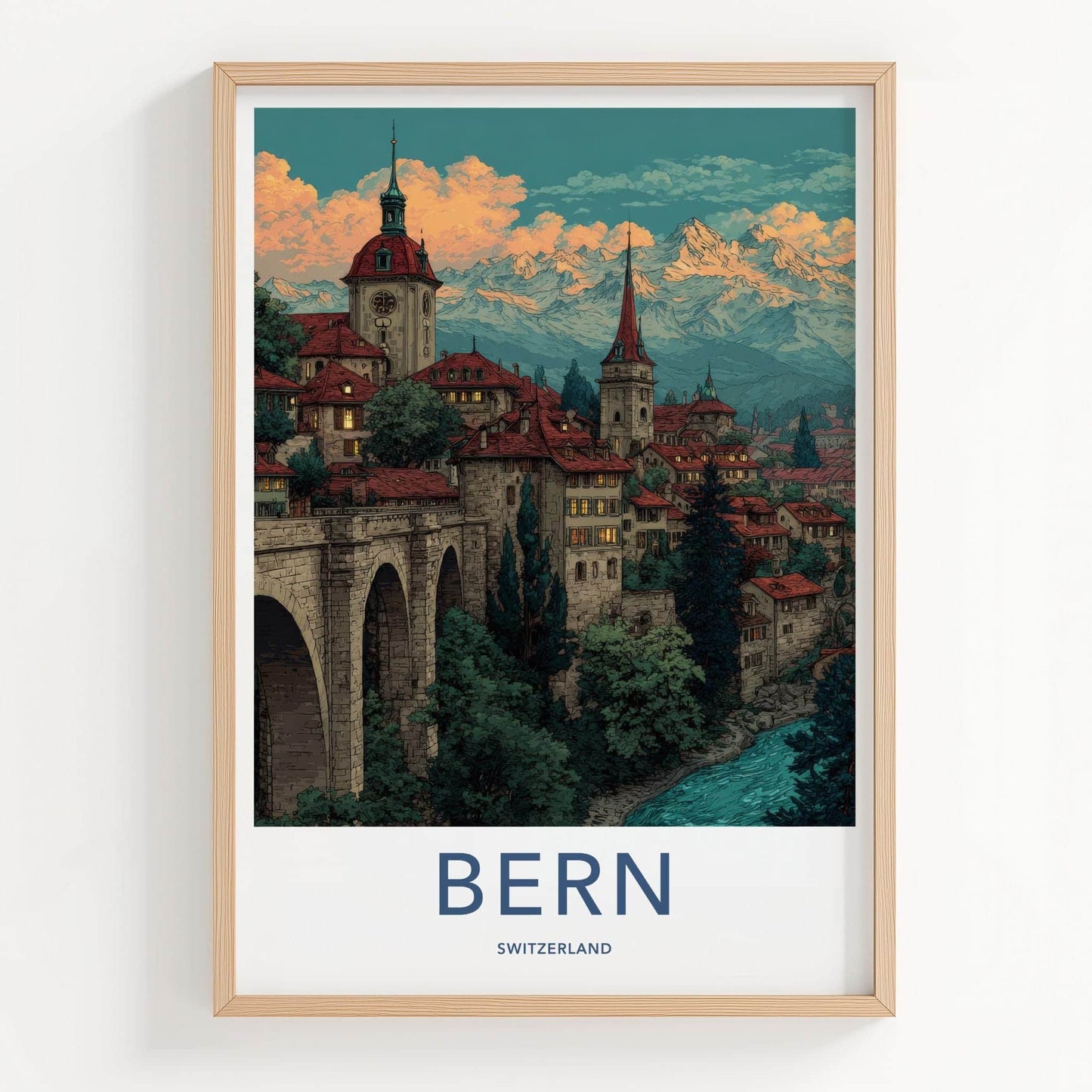 Bern Poster - Switzerland Scenic Art - Historic alpine charm Home Decor