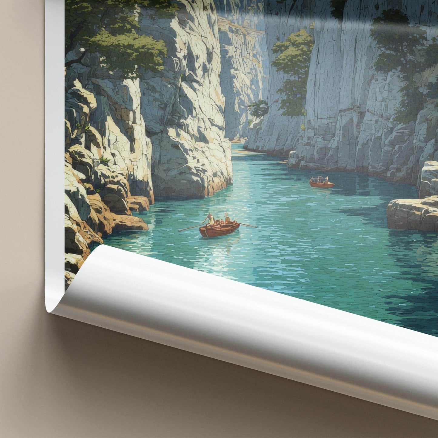 Bhedaghat Poster - India Travel Art - Madhya Pradesh Marble Gorge Wall Decor
