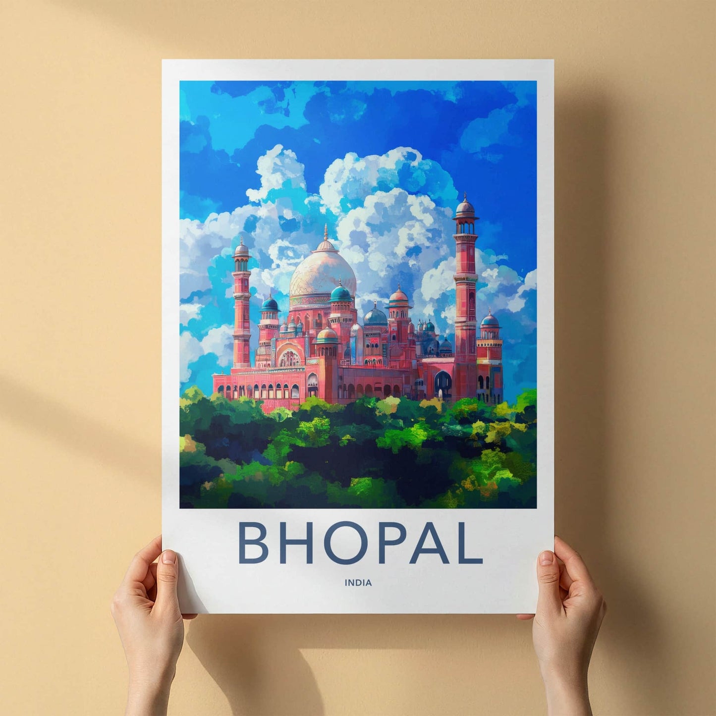 Bhopal Poster - India Art Print - Madhya Pradesh Mosque Home Decor