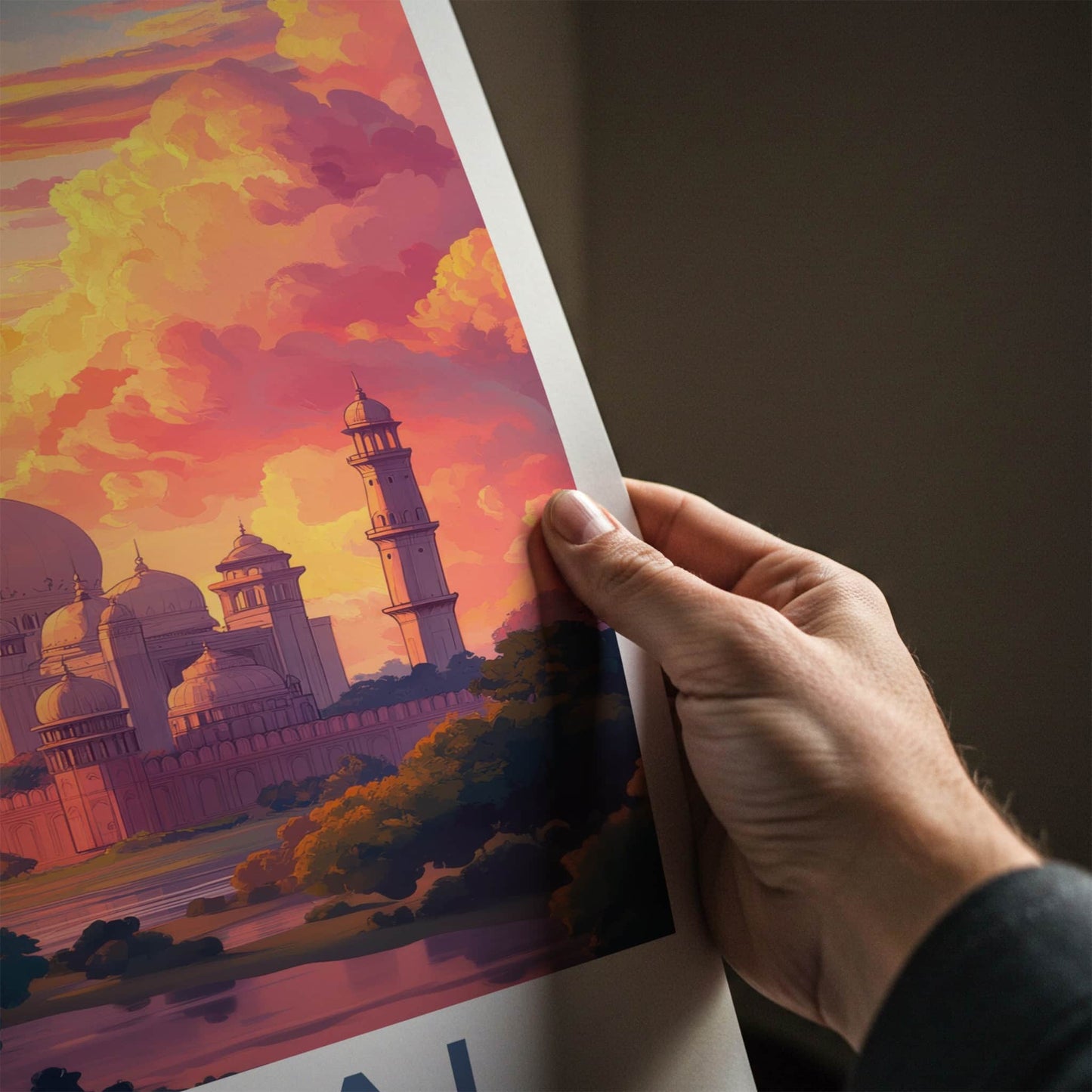 Bhopal Poster - India Travel Art - Madhya Pradesh Golden Sunset Palace Home Decor